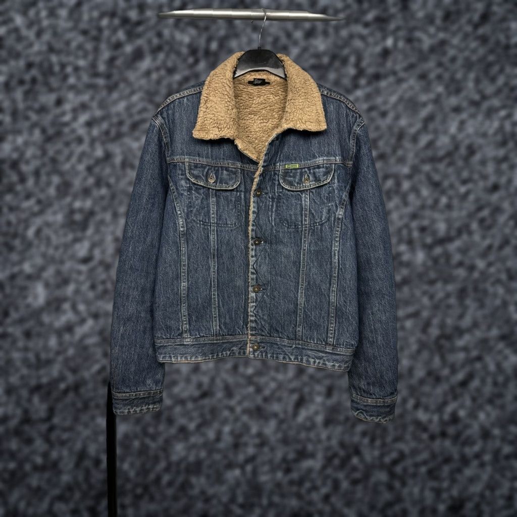 Diesel VINTAGE Diesel Jacket Mens Denim Sherpa Size L Blue Leather? (adjusted) Size US L / EU 52-54 / 3 - 1 Thumbnail