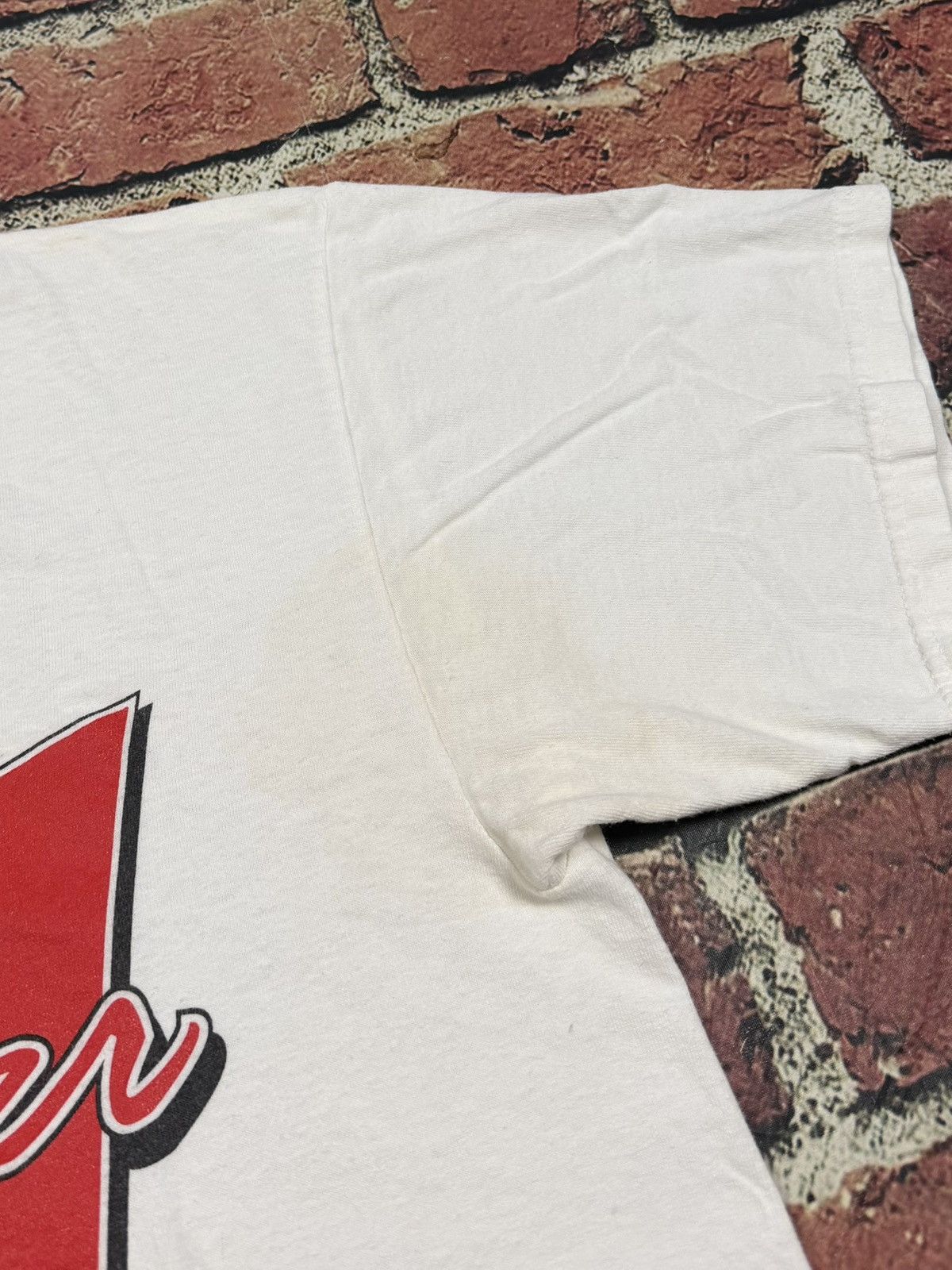 Budweiser Vintage Budweiser Beer Logo Graphic White T Shirt 1998 Size US L / EU 52-54 / 3 - 6 Thumbnail