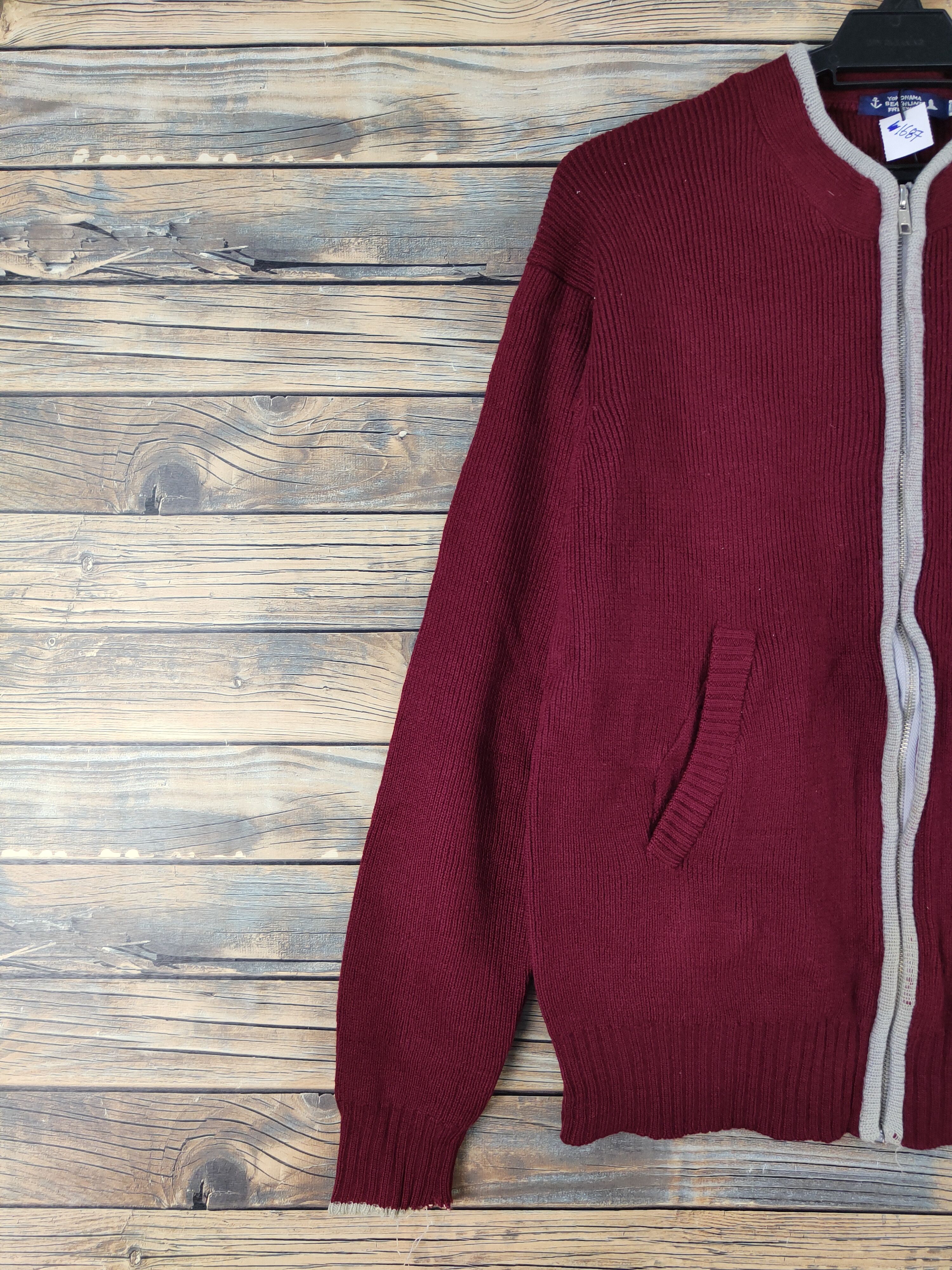 Homespun Knitwear × Japanese Brand × Vintage Freeways Maroon Knitwear Sweaters #W1687 Size US L / EU 52-54 / 3 - 3 Thumbnail