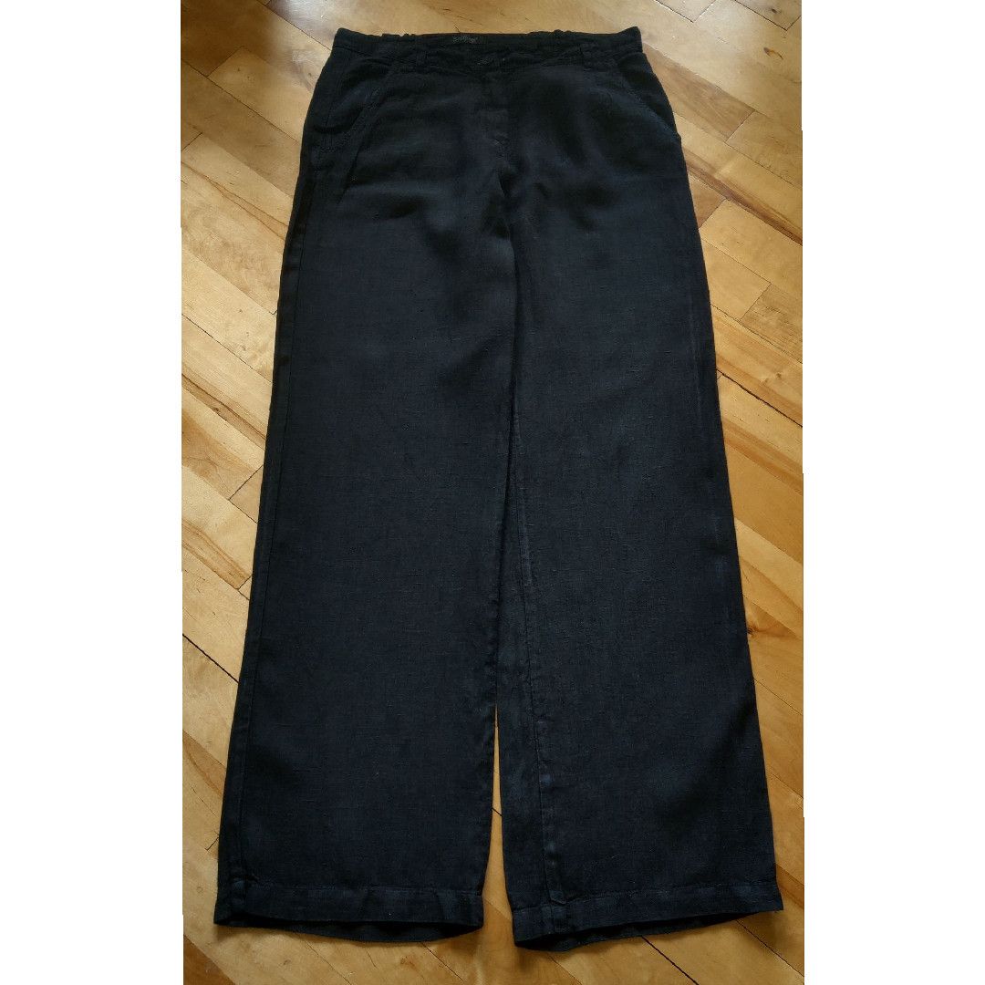 Vintage 100% Linen Pants Darkfashion Minimal y2k Vintage Wide Flared Size US 33 - 1 Thumbnail