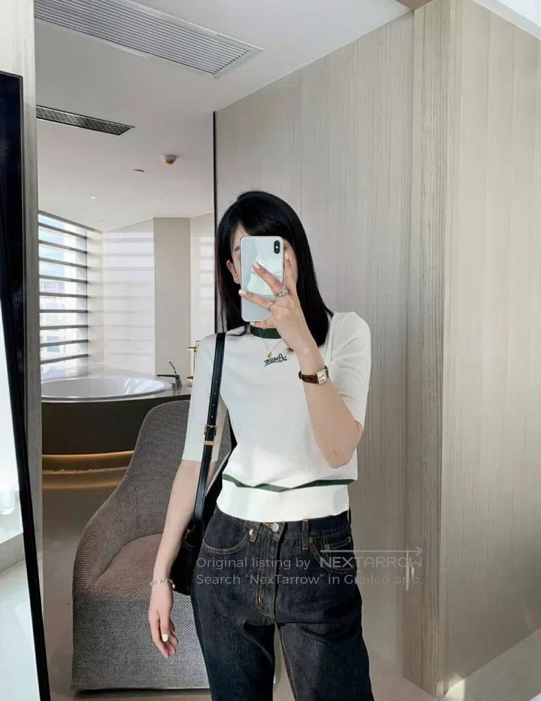 Loewe Loewe Off-White Embroidered Grass Letter Wool Knit Short S Size M / US 6-8 / IT 42-44 - 8 Thumbnail