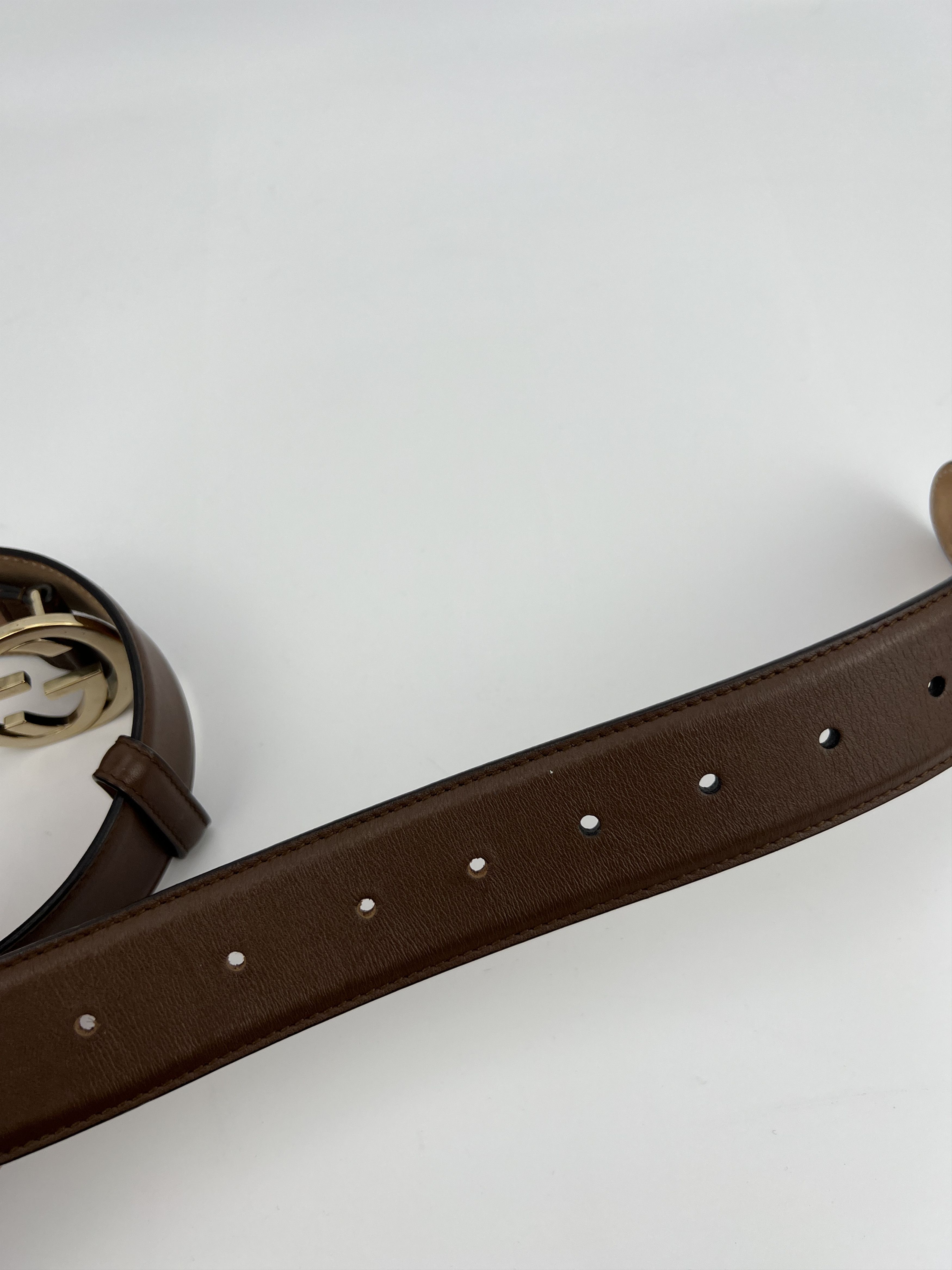 Gucci Gucci GG Logo Buckle Brown Leather Belt Size ONE SIZE - 12 Thumbnail