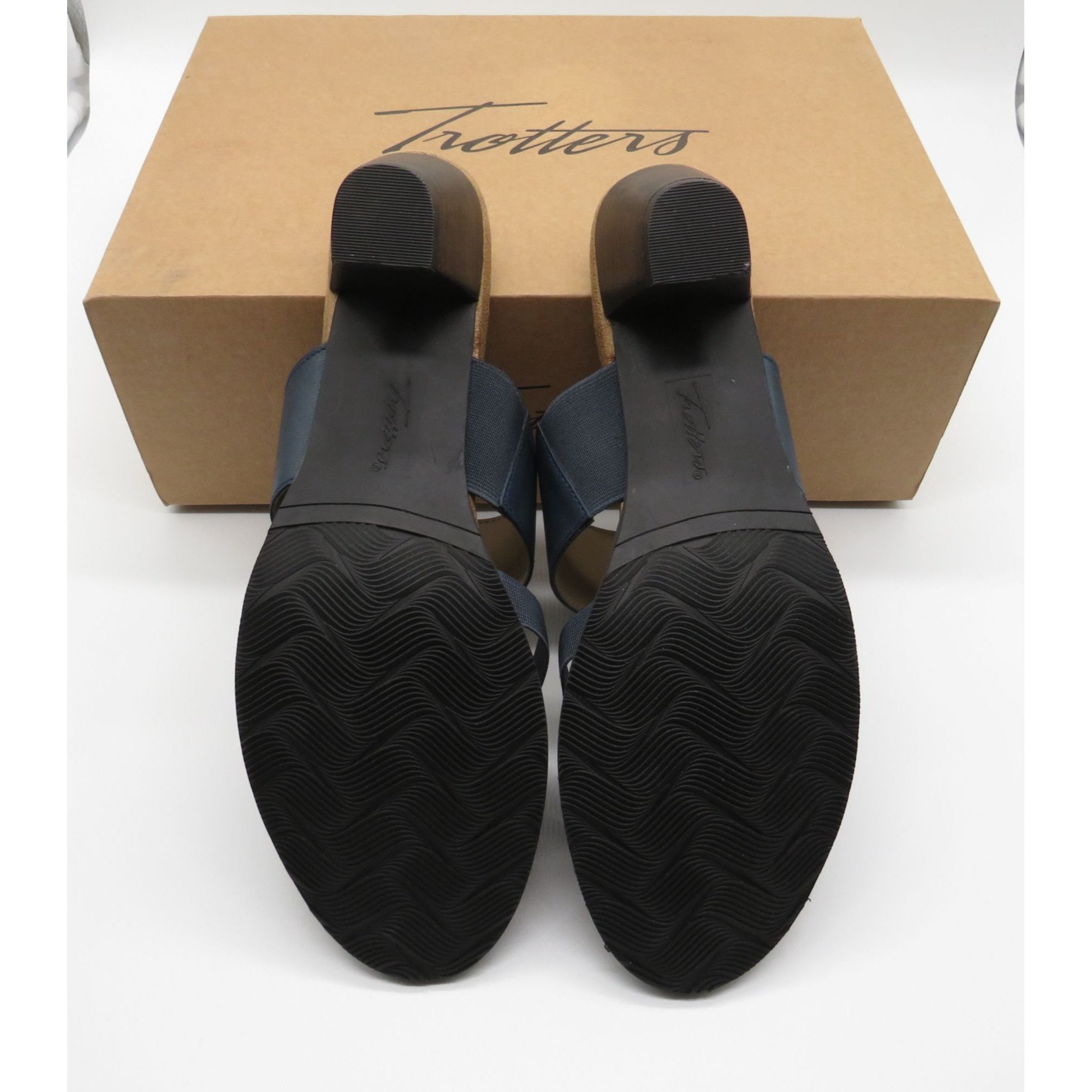 Other Trotters Womens Navy Blue Heeled Sandals 10 Leather Upper NE Size US 10 / IT 40 - 7 Thumbnail