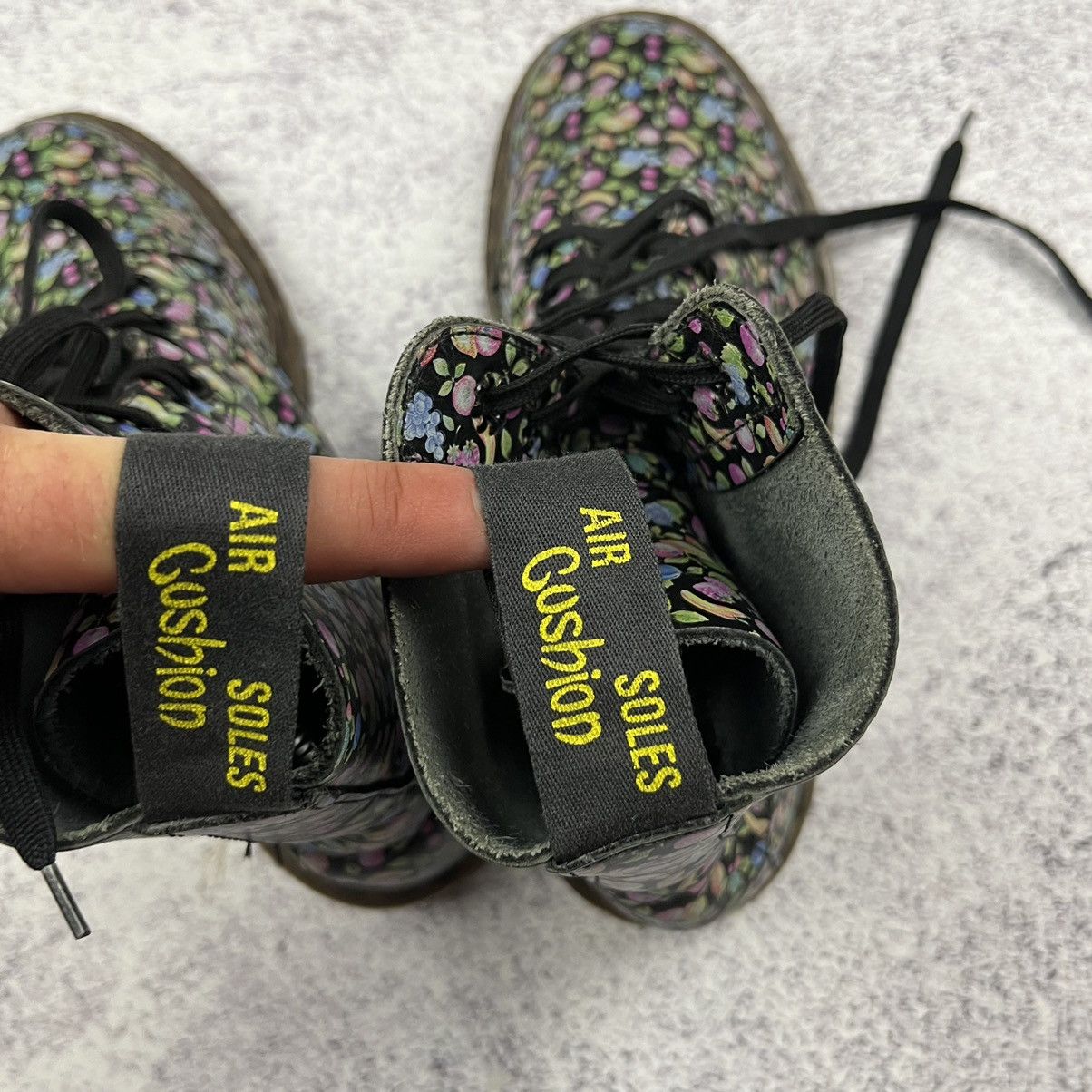 Dr. Martens × Vintage Dr Martens Black Leather Fruits Print Boots Made in England Size US 5 / IT 35 - 9 Thumbnail