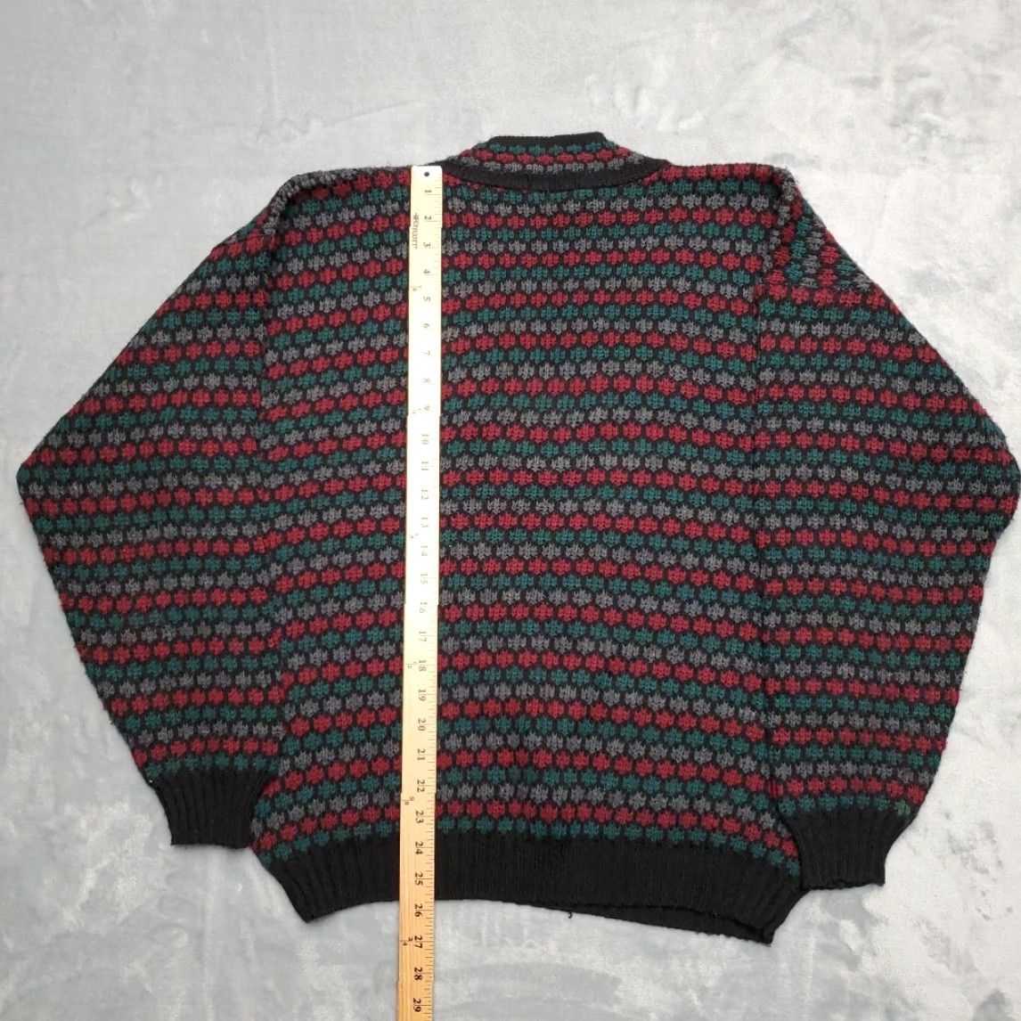 Sears VTG Sears Mens Store Sweater L Red V-neck Pullover 90s Y2K Retro Made in USA Multicolor Knit Geometric Pullover Mens Size US L / EU 52-54 / 3 - 6 Thumbnail