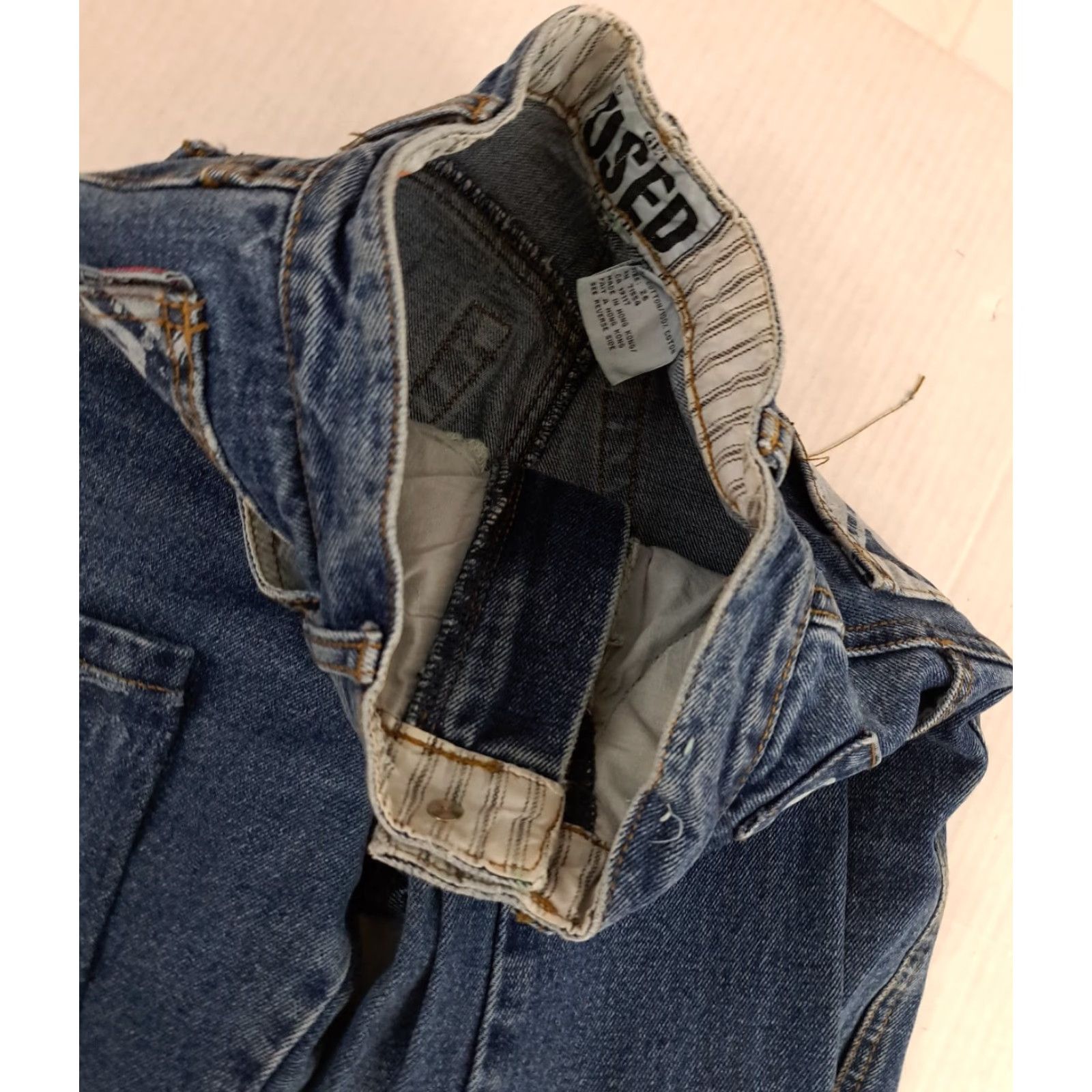 Denime VINTAGE Get Used Denim Jeans Women's 26 Blue Cotton 5-Pocket Straight Distressed Inseam 29 EUC Size 26" / US 2 / IT 38 - 5 Thumbnail