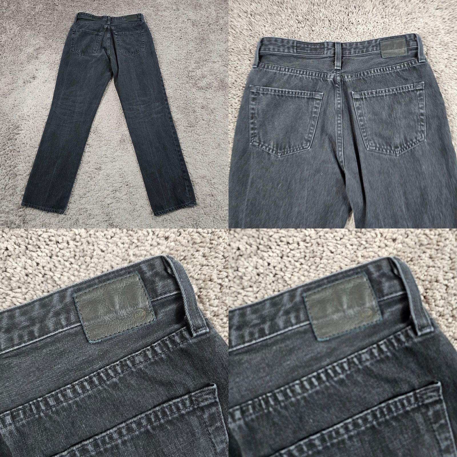 Vintage AG Adriano Goldschmied Women's Jeans 28 Black Tapered High Waisted Denim 26x27 Regular Size 28" / US 6 / IT 42 - 8 Thumbnail
