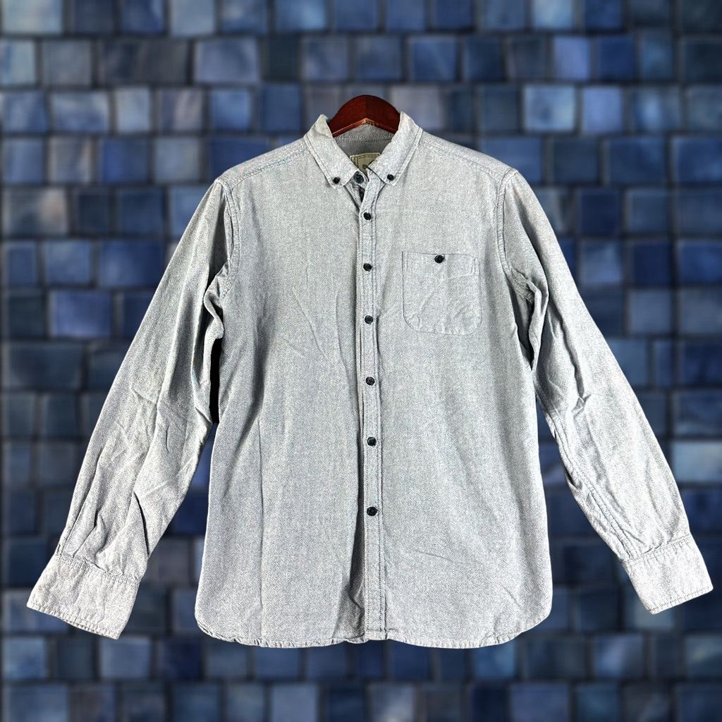 Vintage Colours Shirt Mens M Blue Chambray Organic Cotton Button Down Pocket Size US M / EU 48-50 / 2 - 1 Thumbnail
