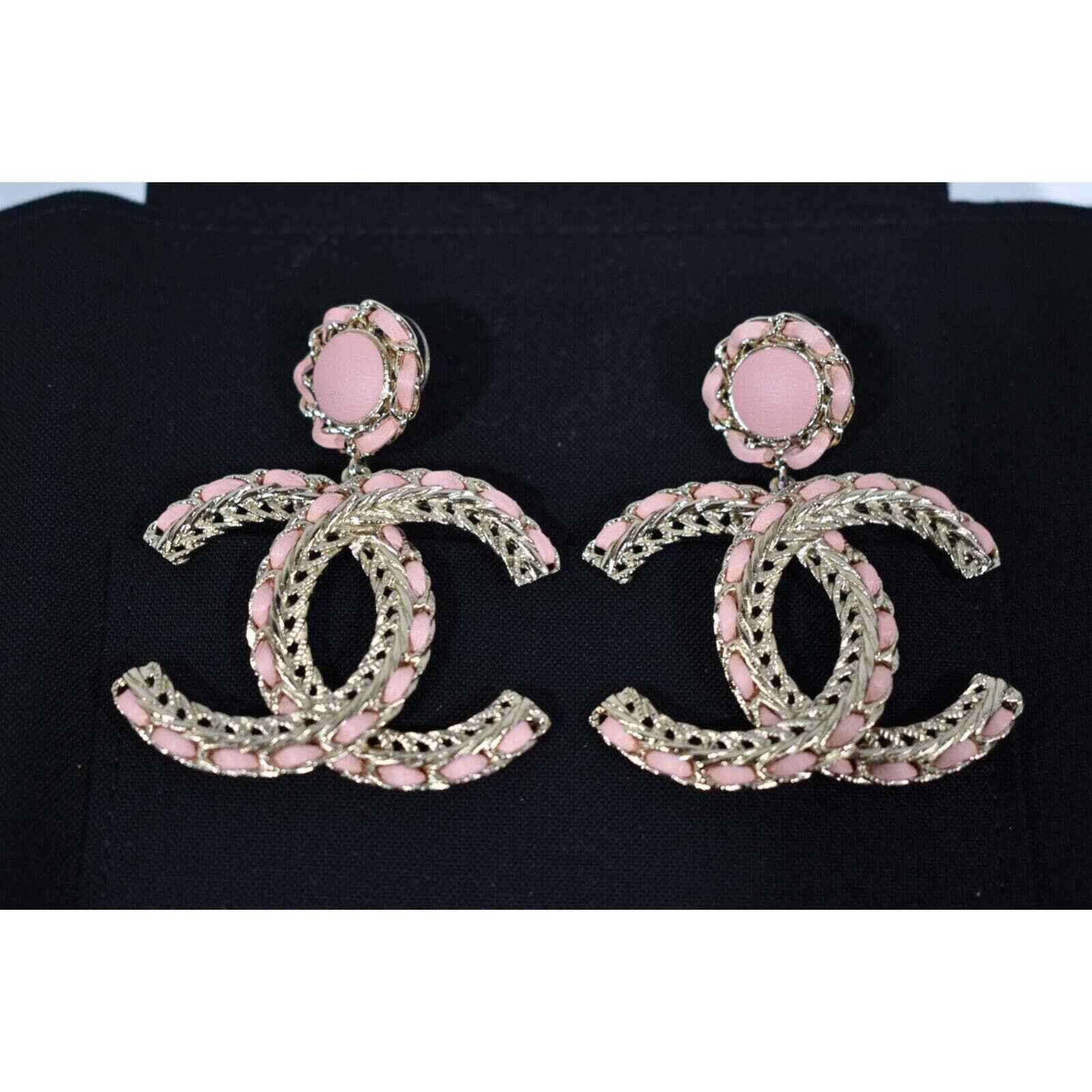 Chanel Chanel Leather Gold Chain Dangle Drop Statement Earrings Size ONE SIZE - 5 Thumbnail