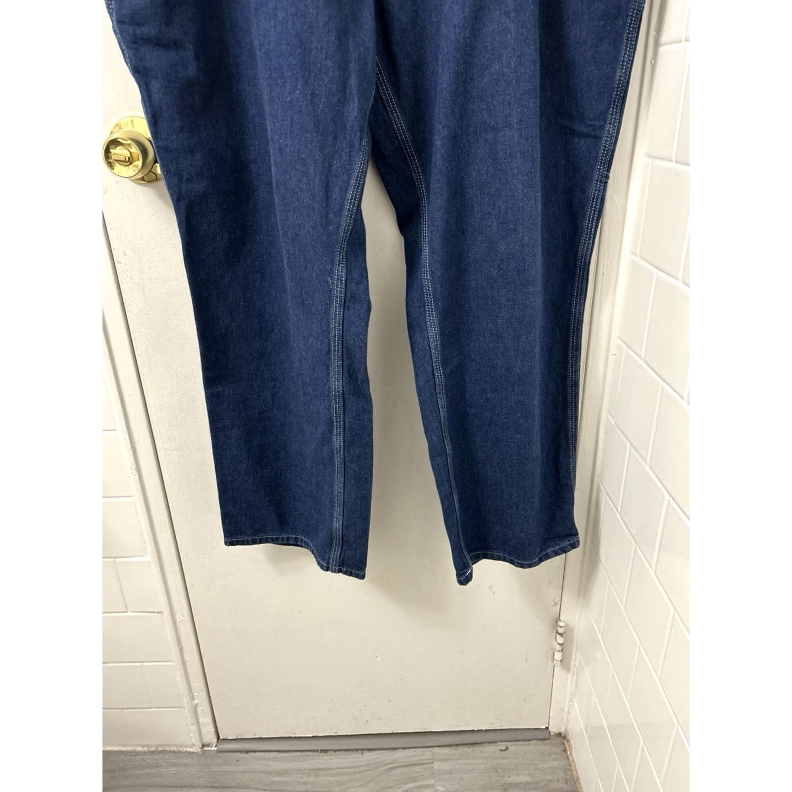 Carhartt Carhartt Jeans Mens 44x28 Blue Dark Wash Dungaree Fit Denim Carpenter Size US 44 / EU 60 - 7 Thumbnail