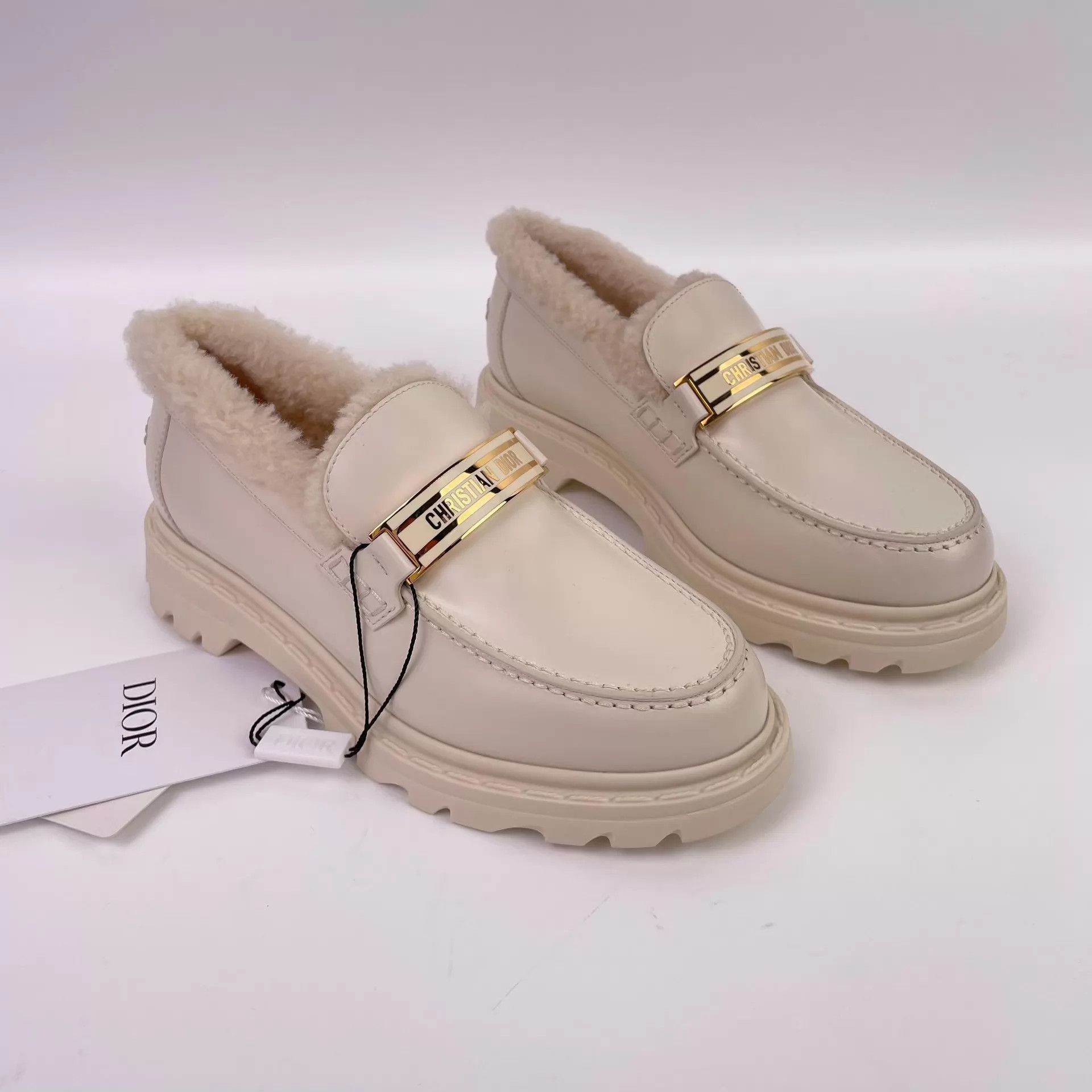 Dior Dior Gold Logo Fleece-Lined Loafer Women’s 36 Size US 5.5 / IT 35.5 - 3 Thumbnail