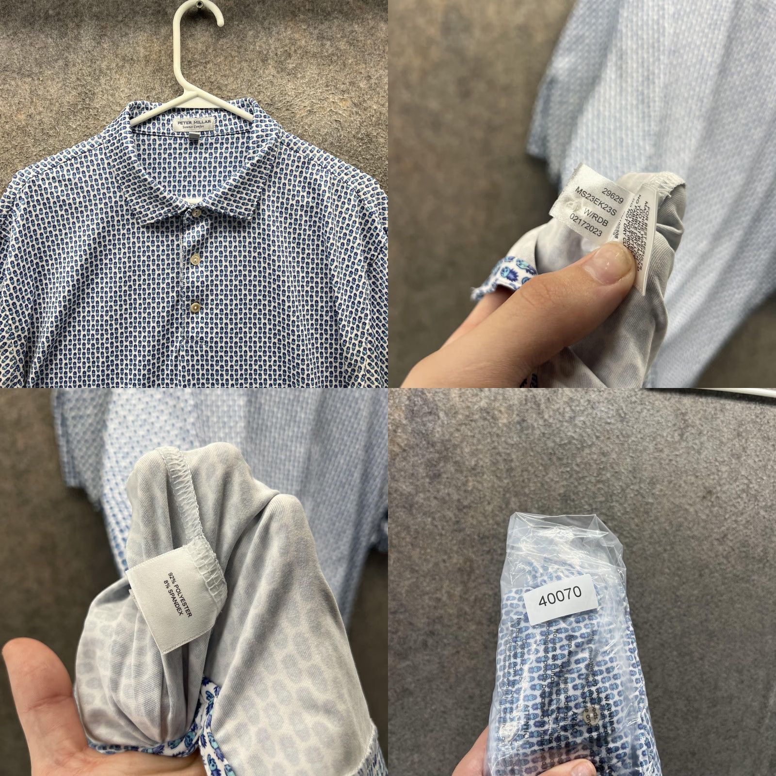 Peter Millar Peter Millar Polo Shirt Mens L Blue Summer Comfort Pineapple Print Golf Size US L / EU 52-54 / 3 - 8 Thumbnail