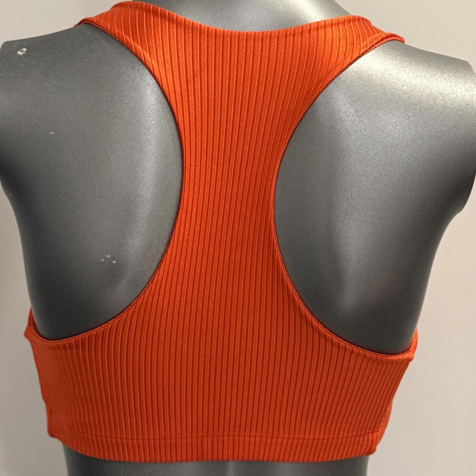 Other Booty By Brabants One Size Orange Ribbed Crop Top Sports Bra Size ONE SIZE - 2 Thumbnail