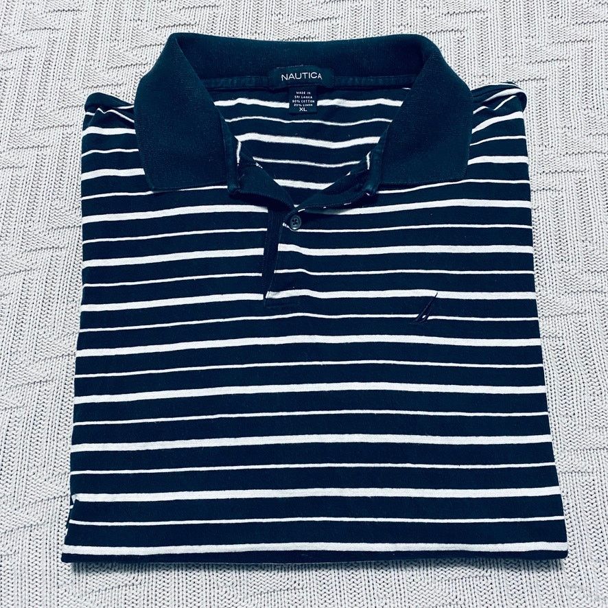 Nautica Nautica black striped polo Size US XL / EU 56 / 4 - 1 Thumbnail