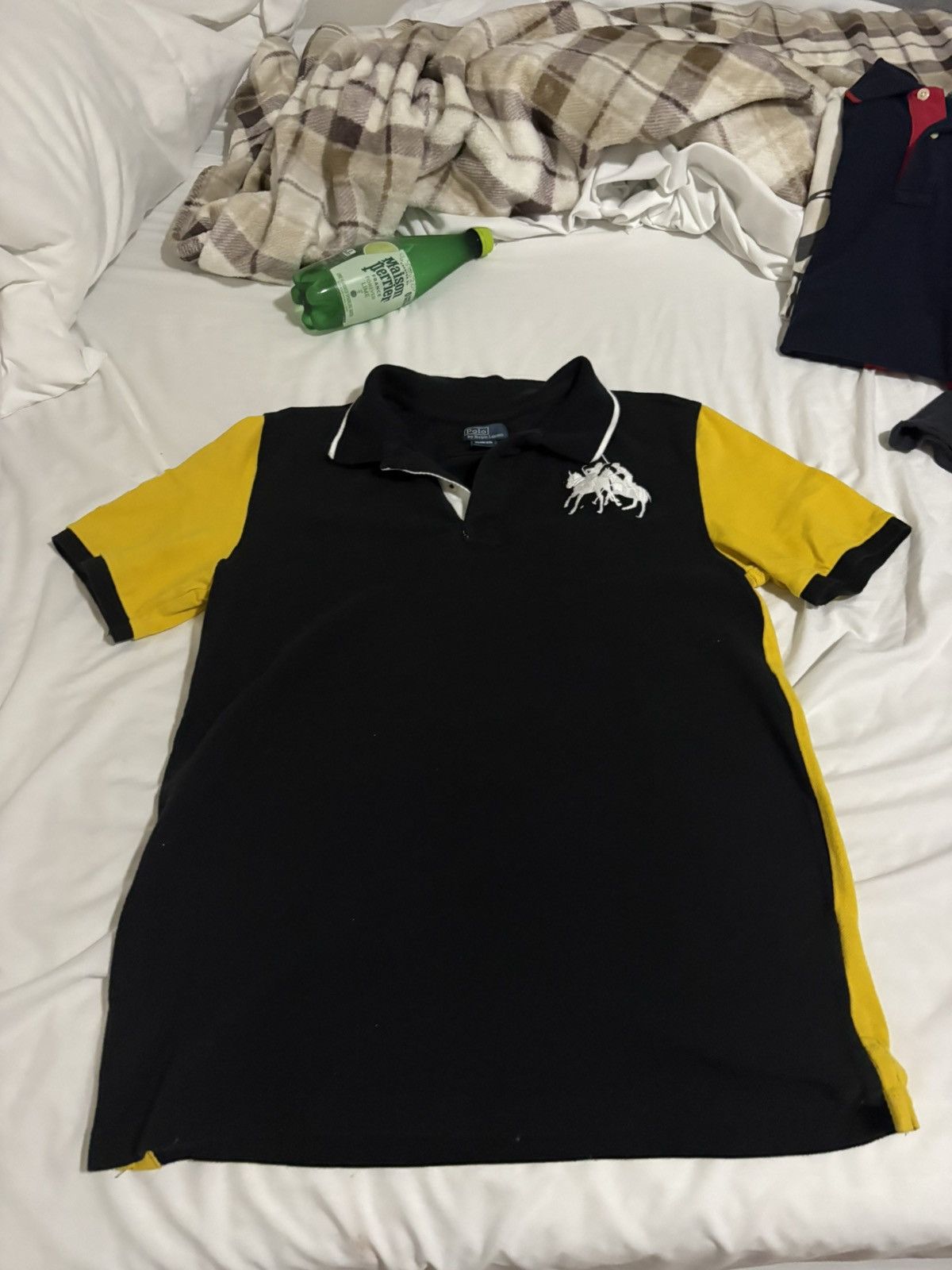 Polo Ralph Lauren Vintage Polo Ralph Lauren Yellow/Black Diamond Cut Button Up Size US XL / EU 56 / 4 - 1 Thumbnail