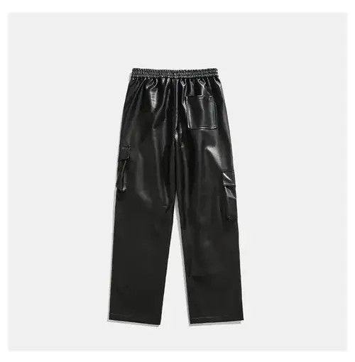 Jean Avant garde multi pocket cargo pu leather pants Size US 30 / EU 46 - 3 Thumbnail