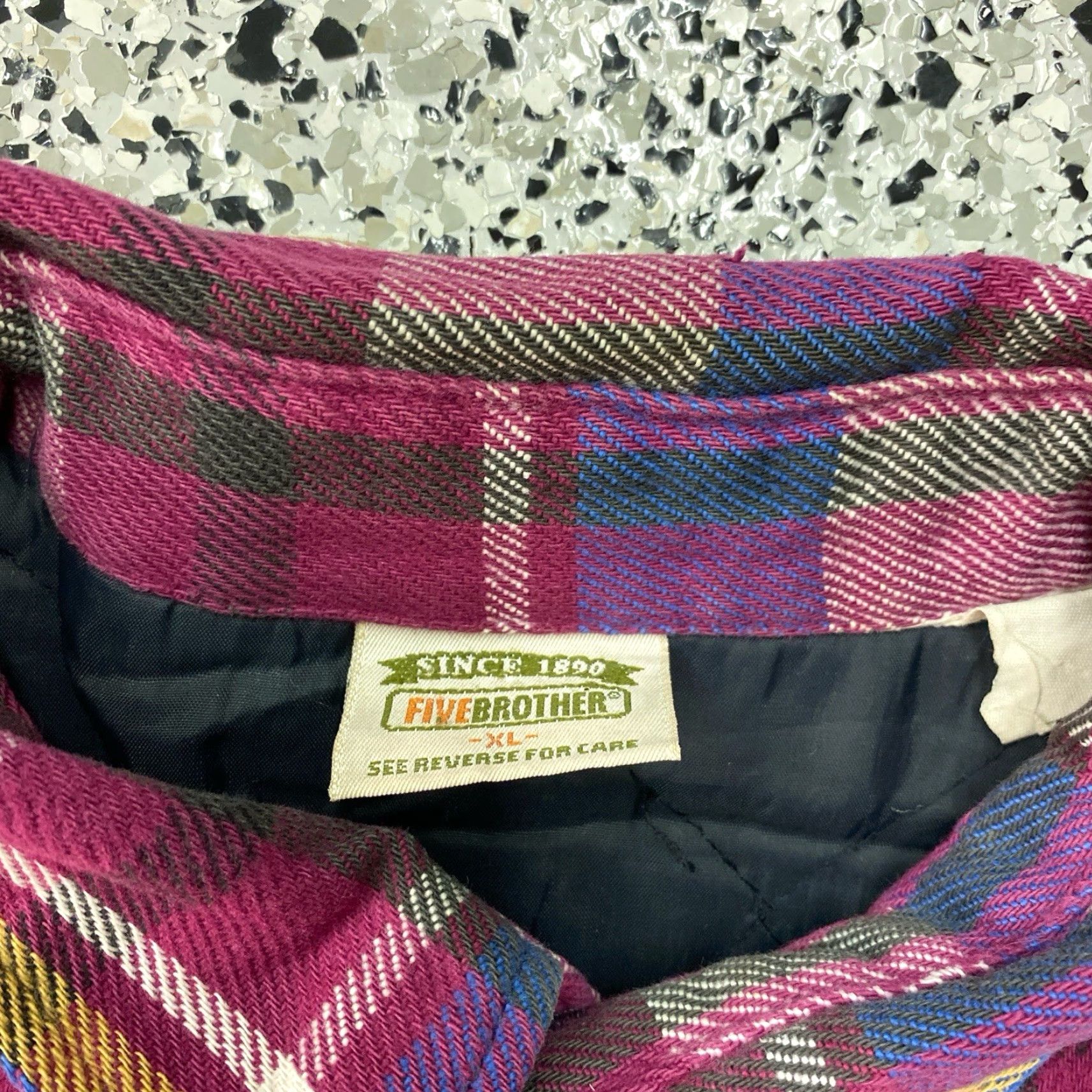Vintage VINTAGE Five Brother Flannel Shirt Men XL Plaid Long Sleeve Button-Up Collared Pocketed Gray Cotton Blend - Regular Fit, Casual, Workwear Size US XL / EU 56 / 4 - 3 Thumbnail
