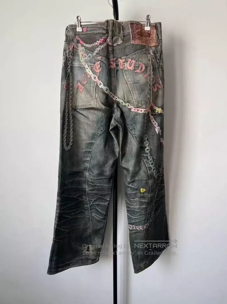 Acne Studios Acne Studios Candy chain 3D printed loose low-waisted wide Size 32" / US 10 / IT 46 - 2 Thumbnail