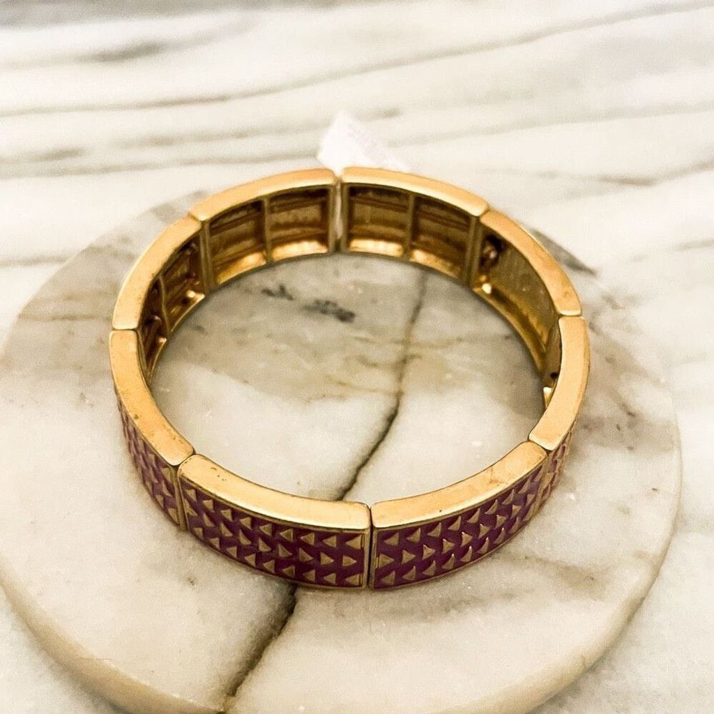 Jewelry Lia Sophia Stretch Bangle Bracelet Fuchsia Pink/Purple NWT Size ONE SIZE - 5 Thumbnail