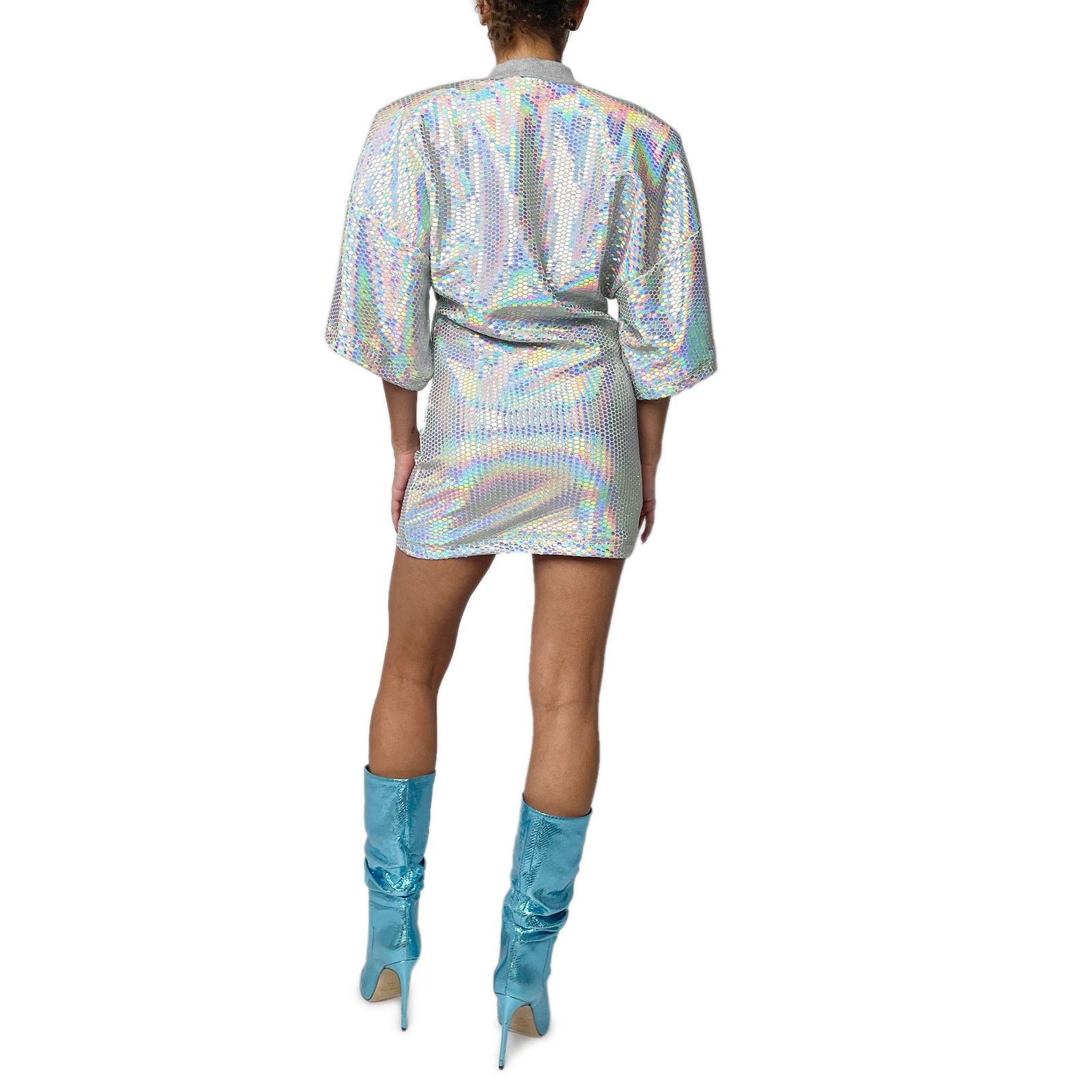 The Attico Silver Wide Short Sleeveless High Neck Tunic / Mini Dress Size M / US 6-8 / IT 42-44 - 3 Thumbnail