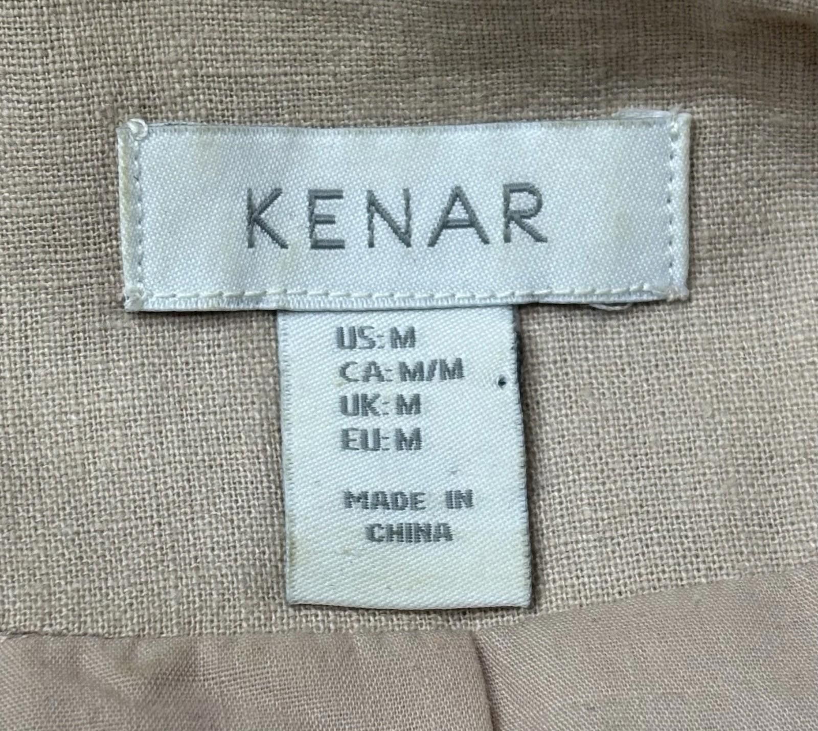 Kendrick Lamar Kenar Blazer Jacket Womens Medium Linen Cotton Beige Open Size M / US 6-8 / IT 42-44 - 2 Thumbnail