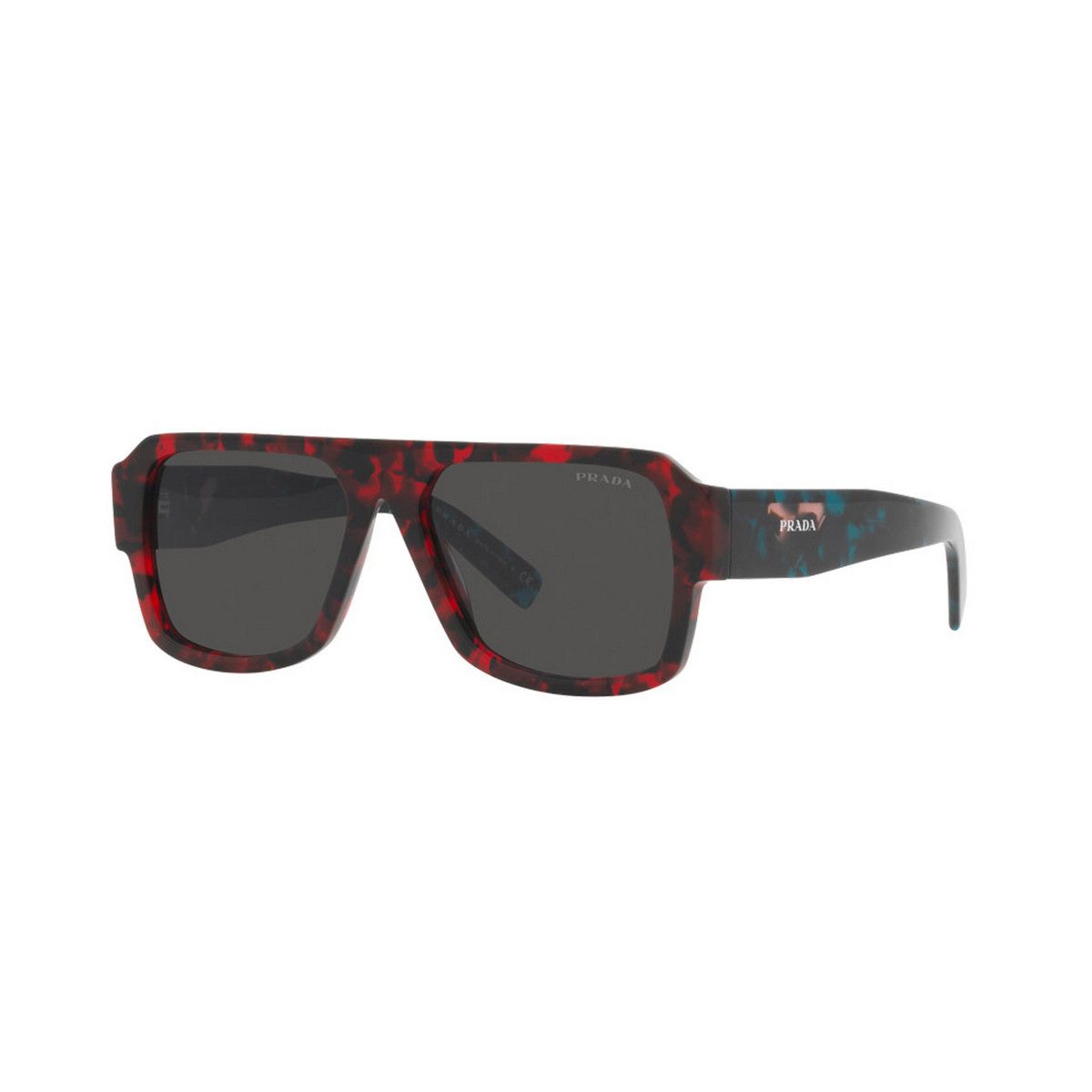 Prada PRADA red green tortoise shell rectangle sunglasses Italy Size ONE SIZE - 1 Thumbnail