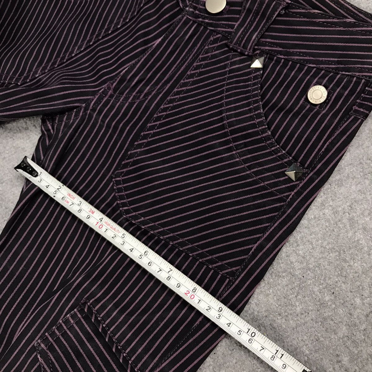 Japanese Brand ALGONQUINS PUNK JAPAN TROUSERS STRIPED DESIGN PANTS Size US 27 - 17 Thumbnail