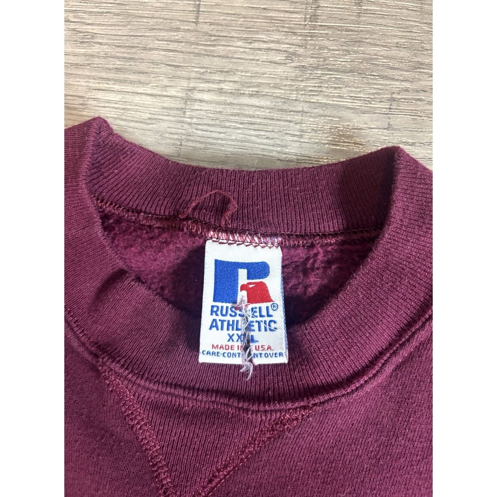 Russell Athletic VINTAGE Russell Athletic Crew Sweater Pullover Mens 2XL Maroon Red USA Made 90s Sports Shirt Hoodie? Size US XXL / EU 58 / 5 - 3 Thumbnail