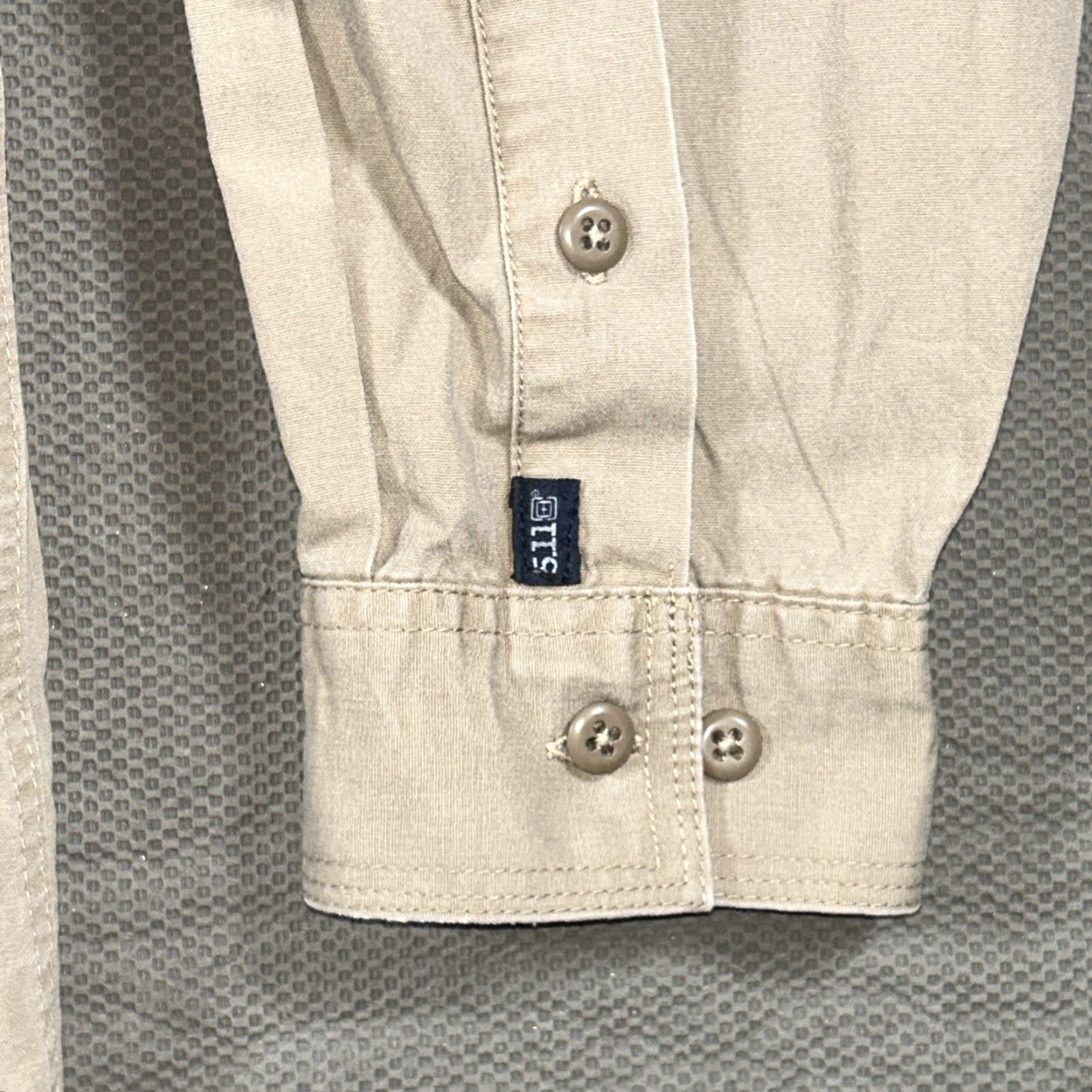 Vintage 5.11 Tactical Shirt Mens 2XL Tan Vented Long Sleeve Button Down Pockets Beige Eyelet? Size US XXL / EU 58 / 5 - 3 Thumbnail