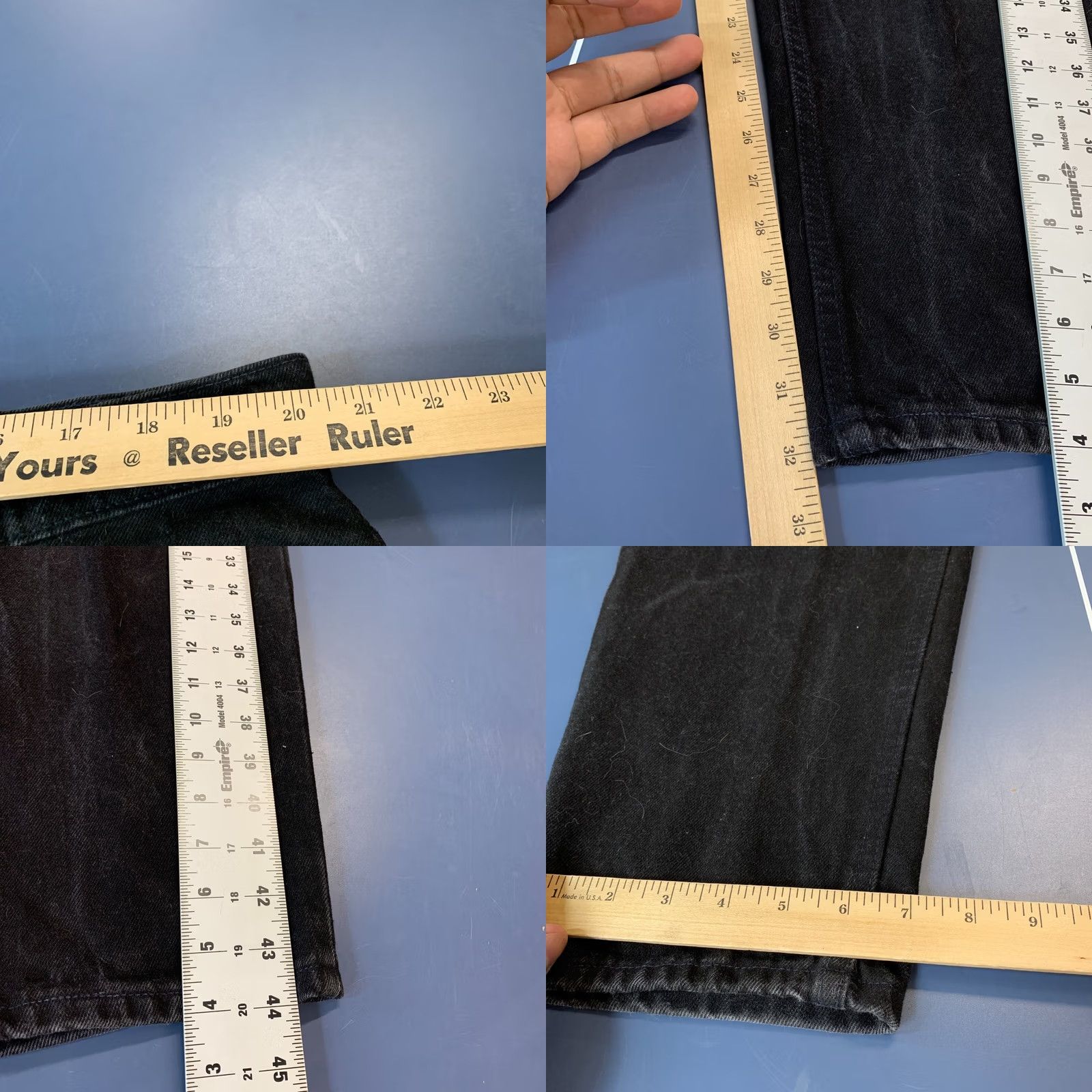 Levi's VINTAGE Levis 522 Black Denim Jeans Womens 22 Tapered Leg FITS 40X32 USA Size 40" / US 18 - 10 Thumbnail