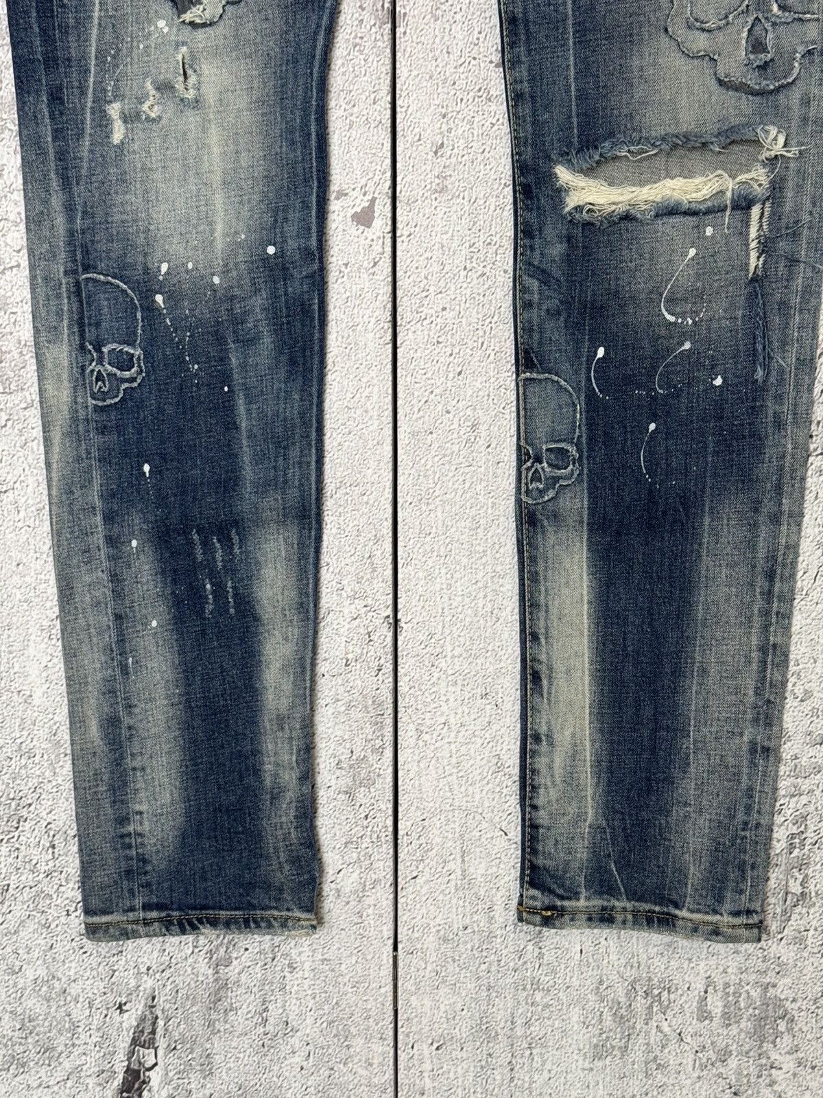 Philipp Plein Philipp Plein Jeans Skull Crossbones Distressed Denim Pants Size US 32 / EU 48 - 7 Thumbnail