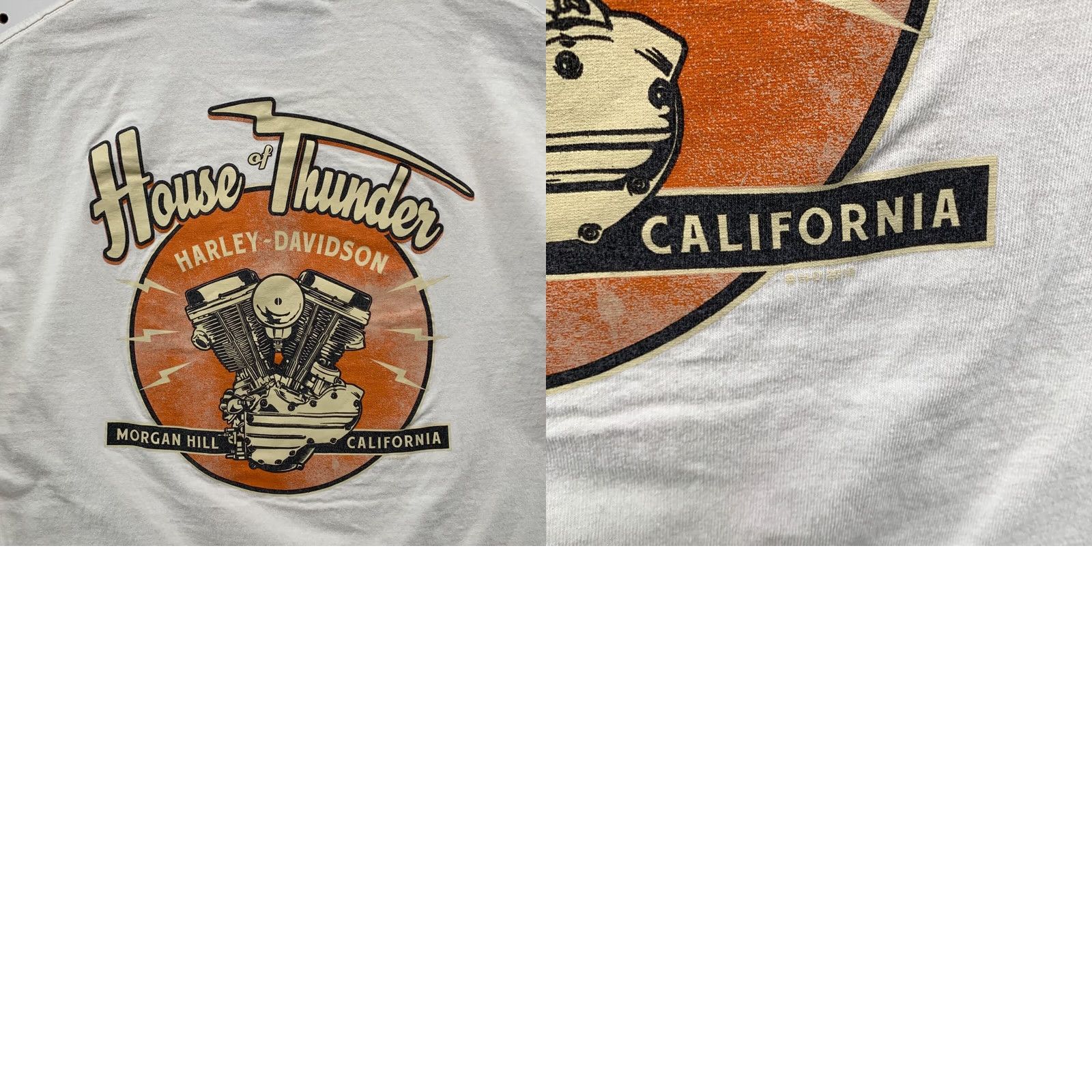 Harley Davidson VINTAGE Harley Davidson Shirt Mens Large White USA Flag Engine Graphic Size US L / EU 52-54 / 3 - 10 Thumbnail