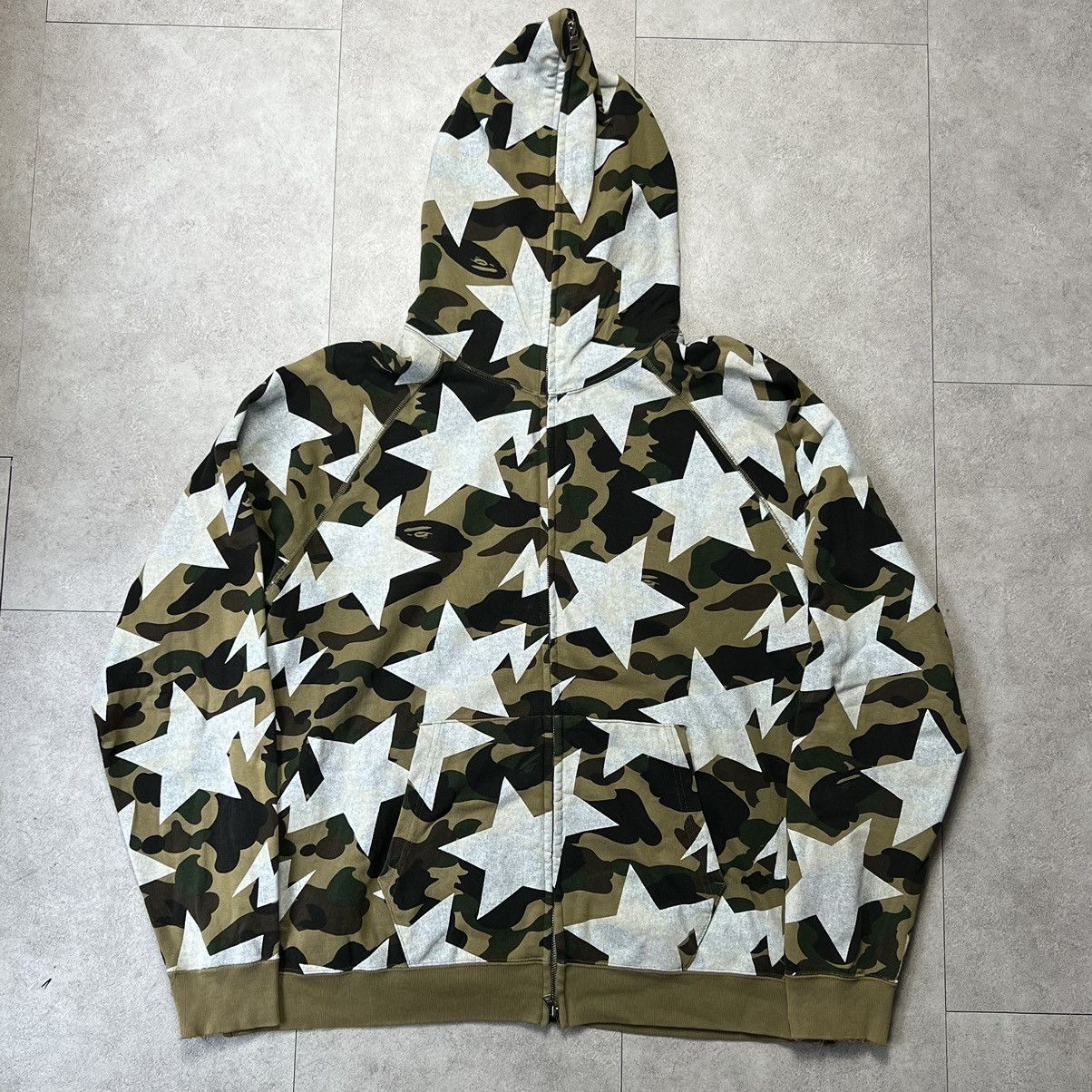 Bape Sta Pattern Camo Full Zip Hoodie
