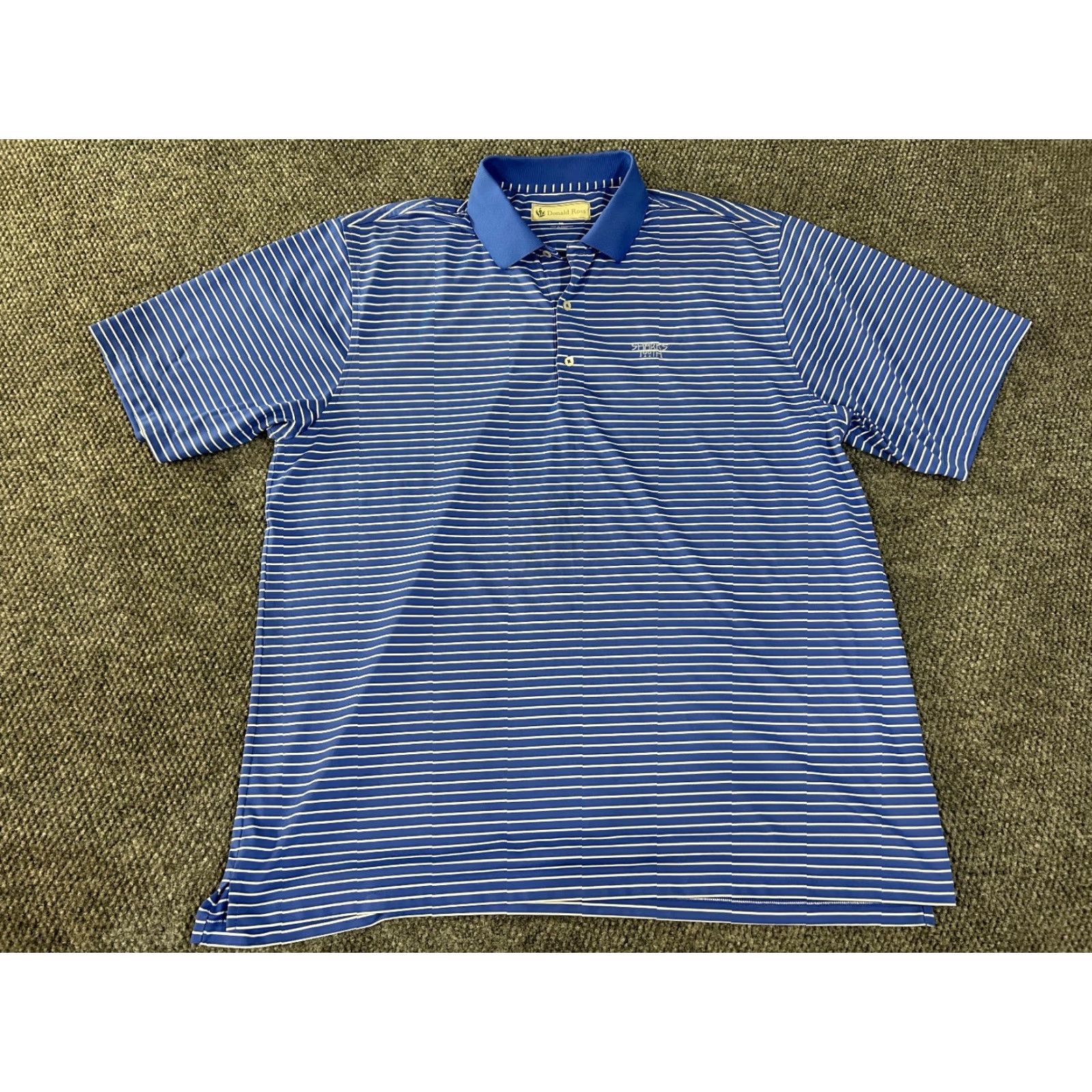 Vintage Donald Ross Polo Shirt Mens 2XL Blue White Striped Sharks Performance Golf Shirt Size US XXL / EU 58 / 5 - 2 Thumbnail