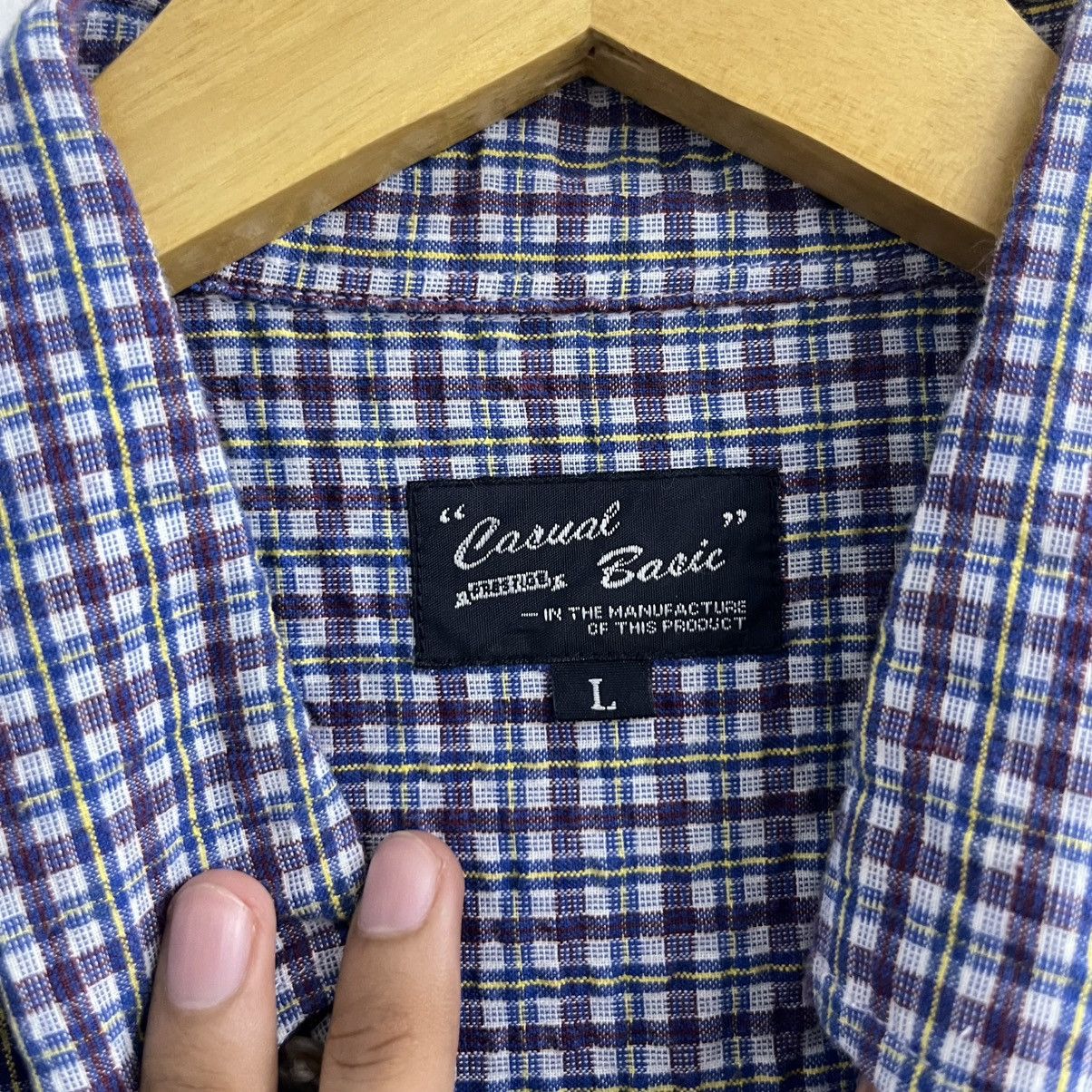 Japanese Brand Casual Basic - Plaid Button Up Shirt Size US L / EU 52-54 / 3 - 3 Thumbnail