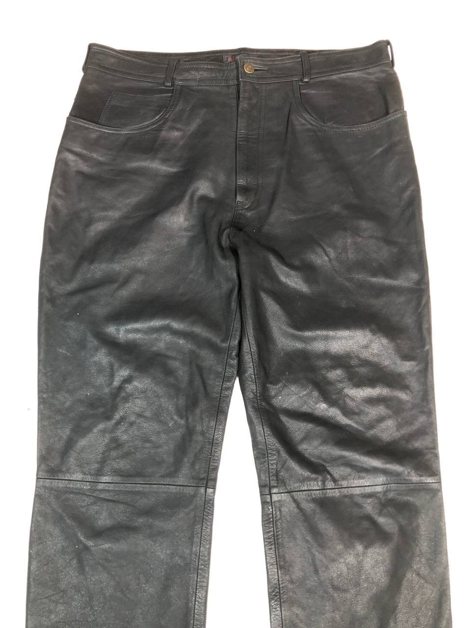Leather Linus Avangarde Moto Biker Leather Pants Vintage Size US 35 - 3 Thumbnail