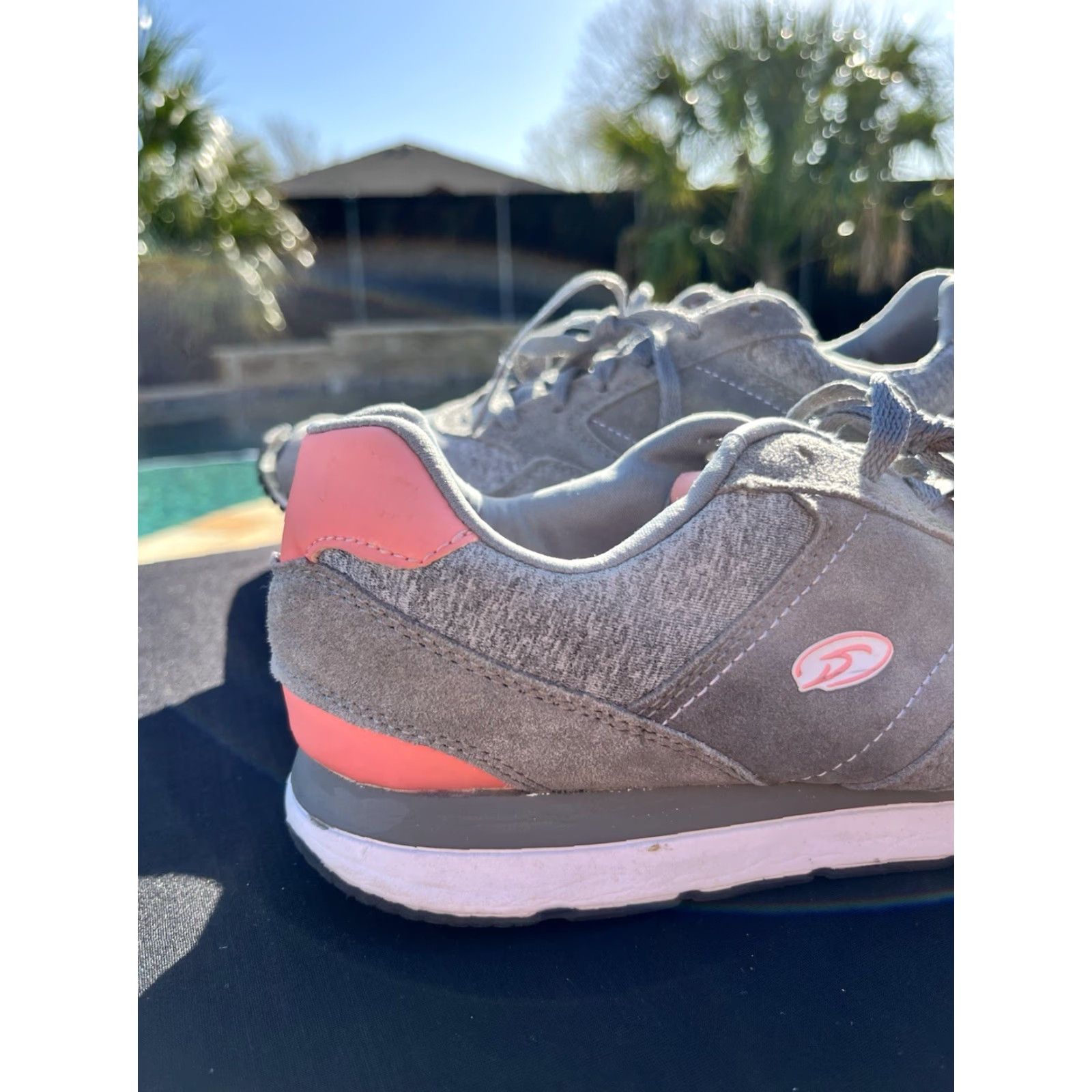 Vintage Dr. Scholl's Sneakers Gray Pink Lace Up Leather Comfort Athletic Women's Shoes Size 11 Preowned Good Size US 11 / IT 41 - 2 Thumbnail