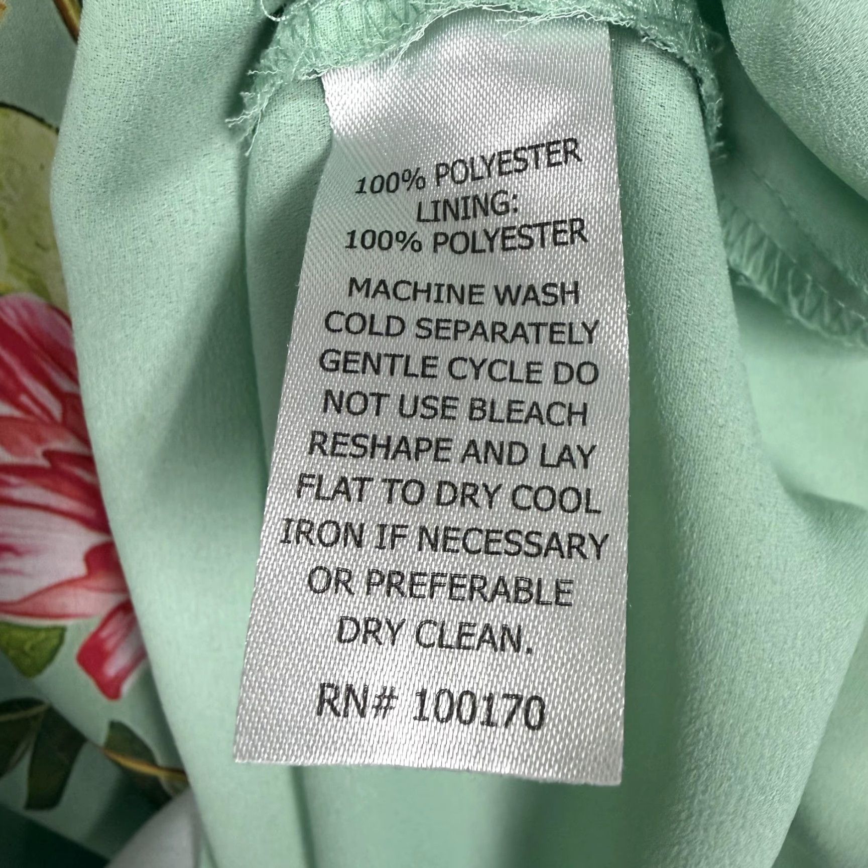 Vintage Adrienne Vittadini Blouse Womens M Mint Green Floral Sleeveless Cottagecore Boho Size M / US 6-8 / IT 42-44 - 6 Thumbnail