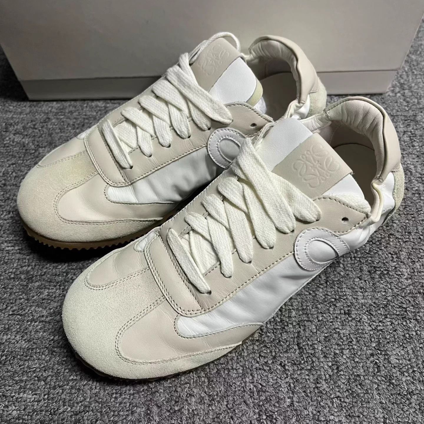 Loewe Loewe Beige Leather & Nylon Comfort Sneakers - Size 37 Size US 6 / IT 36 - 2 Thumbnail