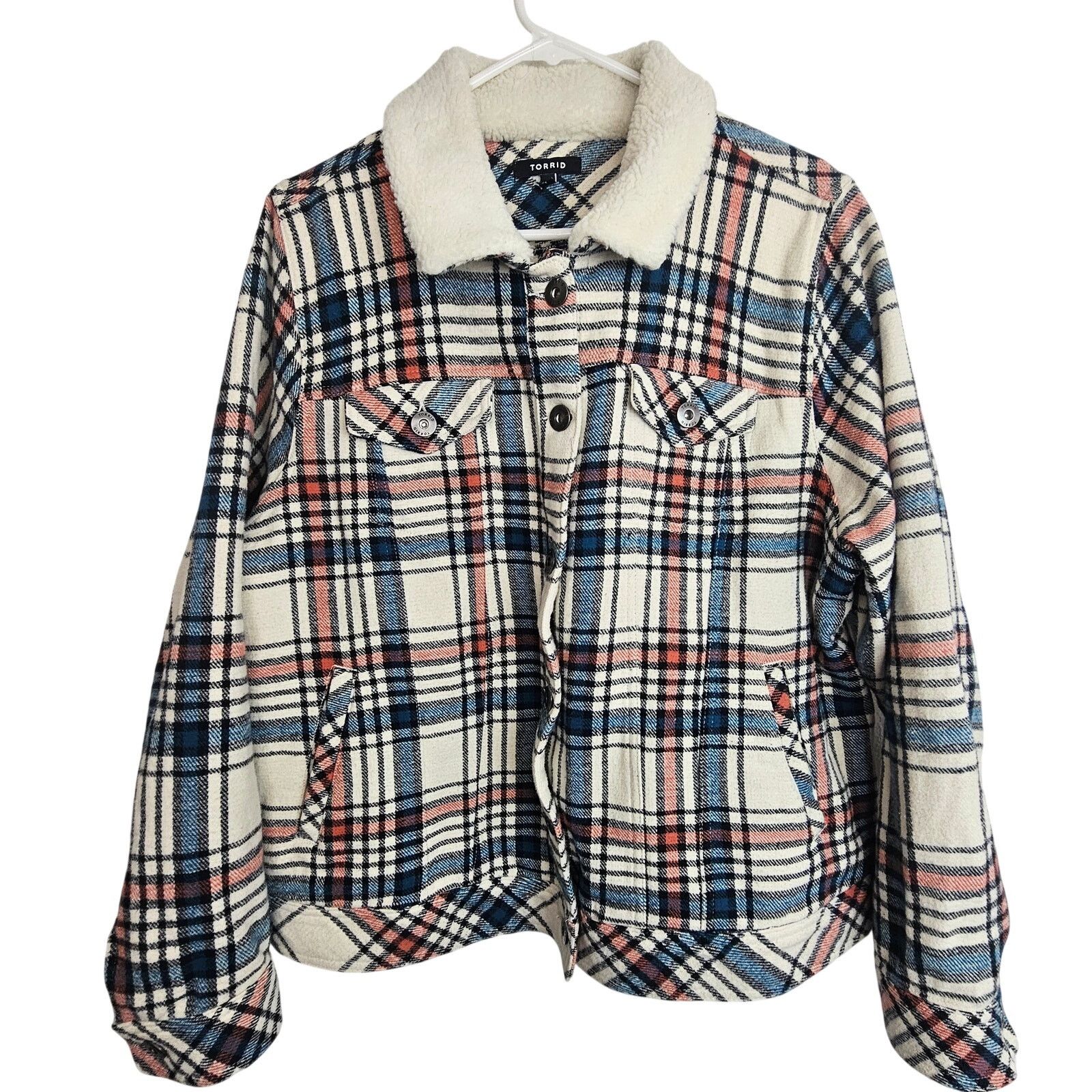 Torrid Torrid Womens Plaid Sherpa Collar Trucker Jacket Plus Sz 2X Size XXL / US 16-18 / IT 52-54 - 1 Thumbnail
