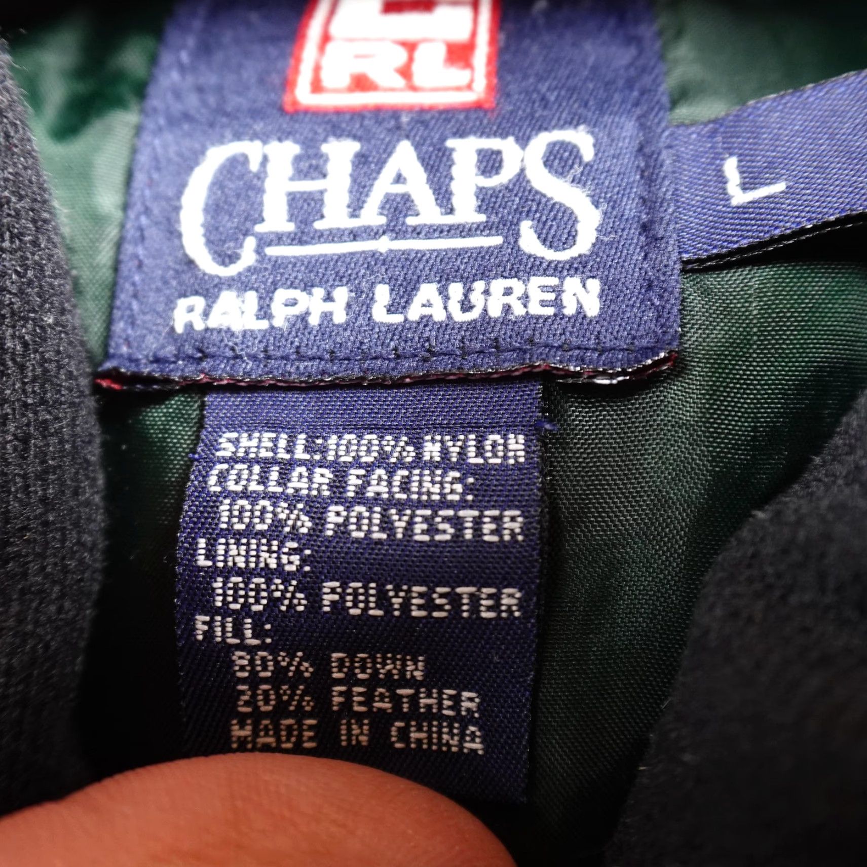 Ralph Lauren VTG Chaps Ralph Lauren Jacket Mens L Green Down Puffer Coat Outdoor Warm Grunge Size US L / EU 52-54 / 3 - 7 Thumbnail