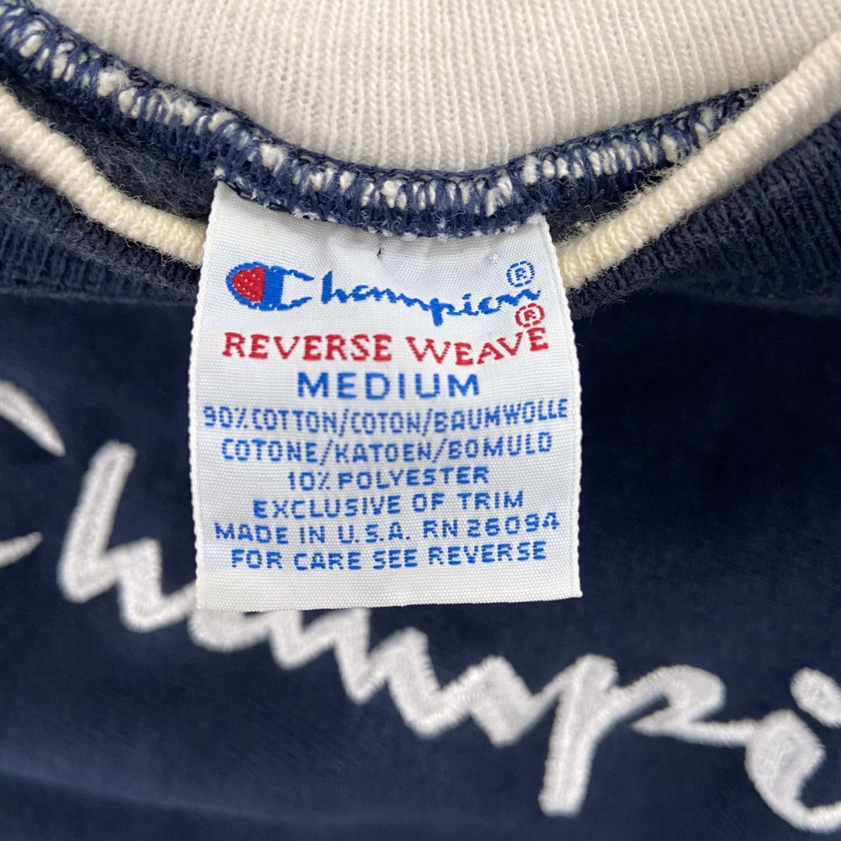 Champion VINTAGE Champion Reverse Weave Sweatshirt Crewneck Adult M Navy Blue Mens M 90s Sports Logo Embroidered Cotton Blend Sweatshirt Size US M / EU 48-50 / 2 - 5 Thumbnail
