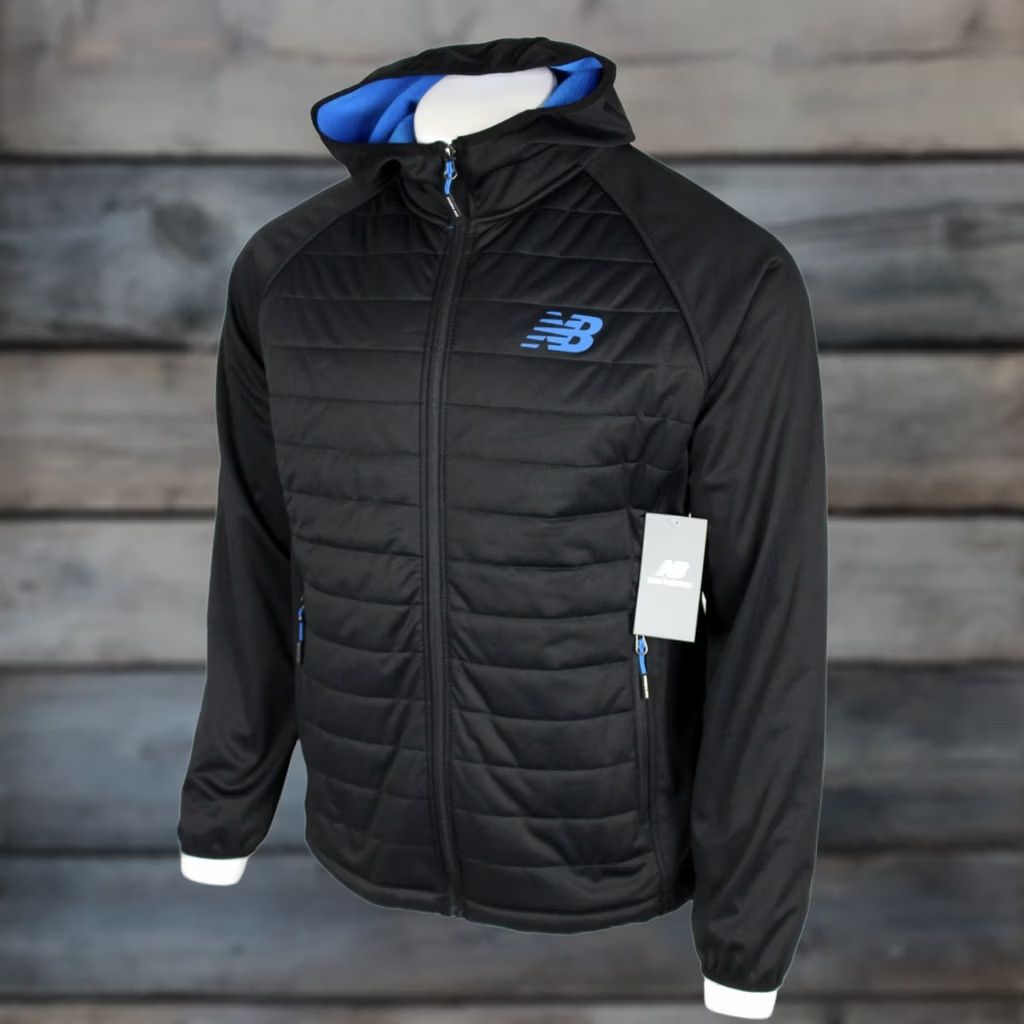 New Balance New Balance Men's Softshell Hybrid Jacket Full Zip Hooded Black Fleece Lined Size US M / EU 48-50 / 2 - 1 Thumbnail