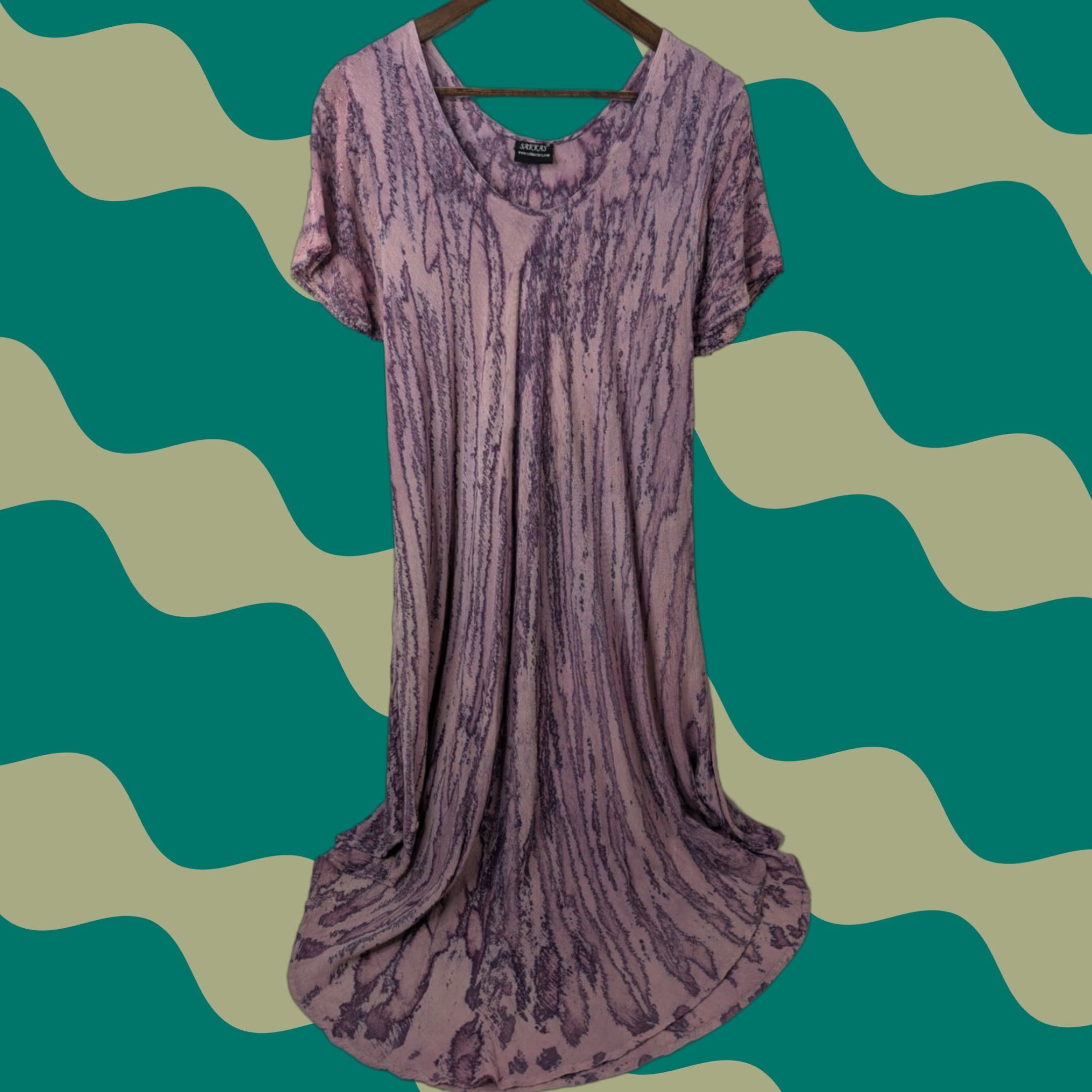 Vintage Sakkas Purple Caftan Dress Women One Size Cap Sleeve Lace-Up Long Caftan Dress Boho Fairy Vintage: No Size ONE SIZE - 1 Thumbnail