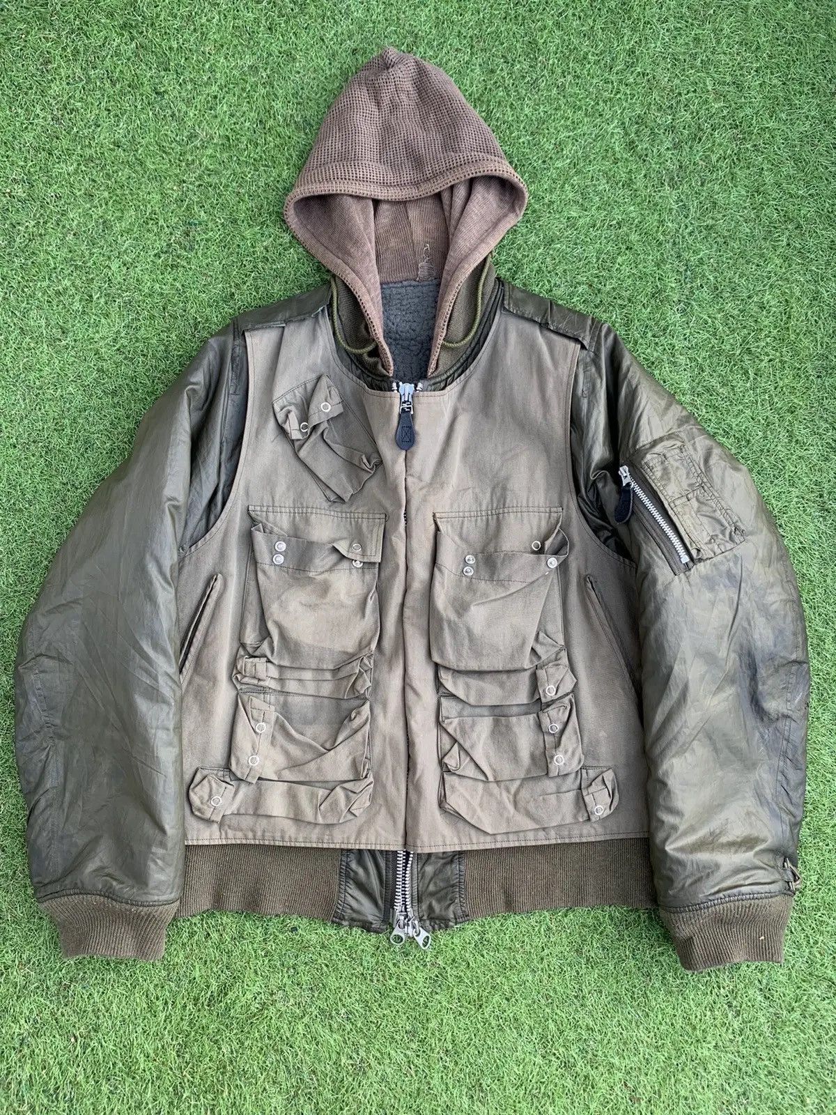 image of Aw06 Undercover x Vandalize Multi Pocket Bombers in Green, Men's (Size Medium)
