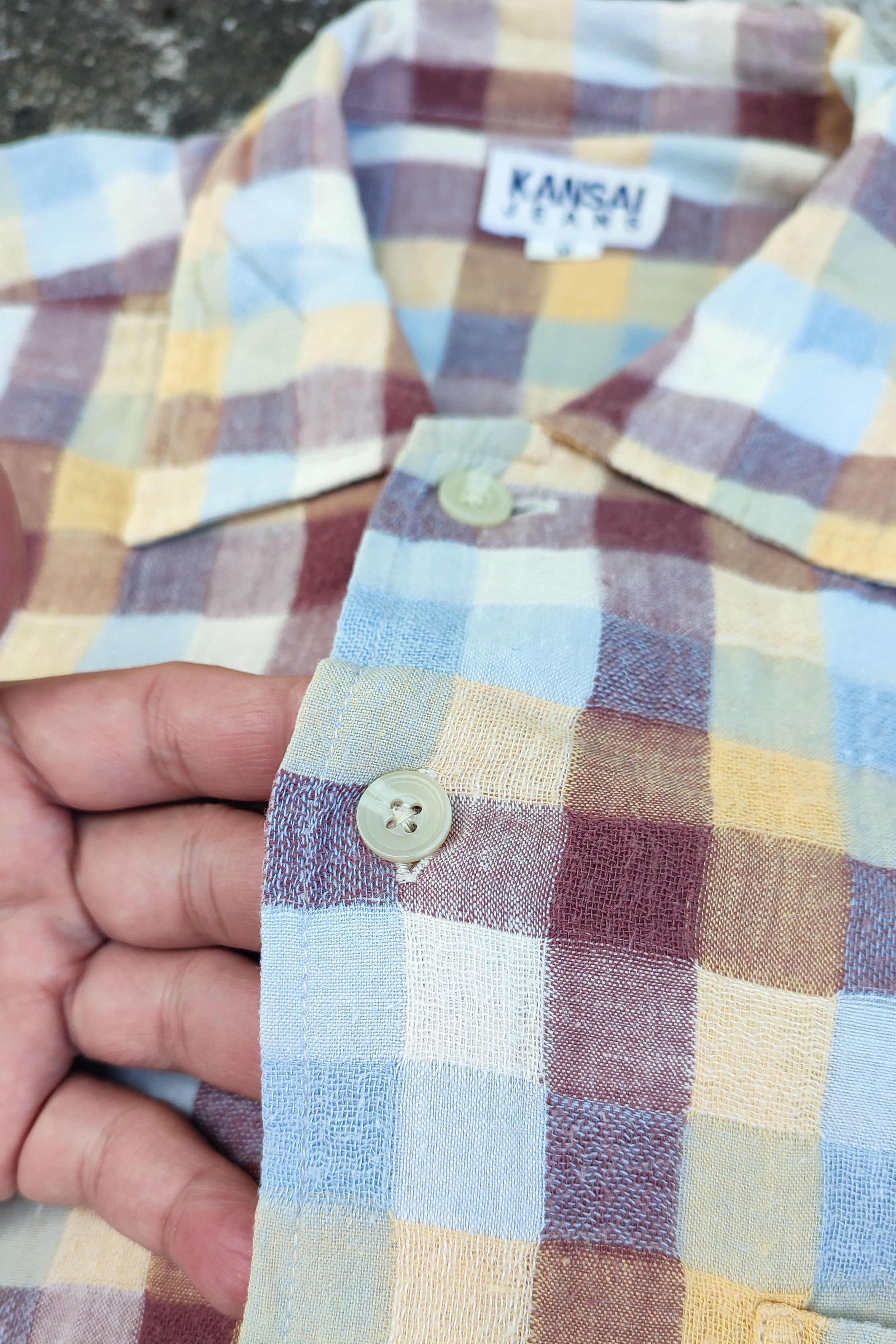 Japanese Brand × Kansai Yamamoto × Vintage Kansai Yamamoto Jeans Plain Shirt Size US L / EU 52-54 / 3 - 7 Thumbnail