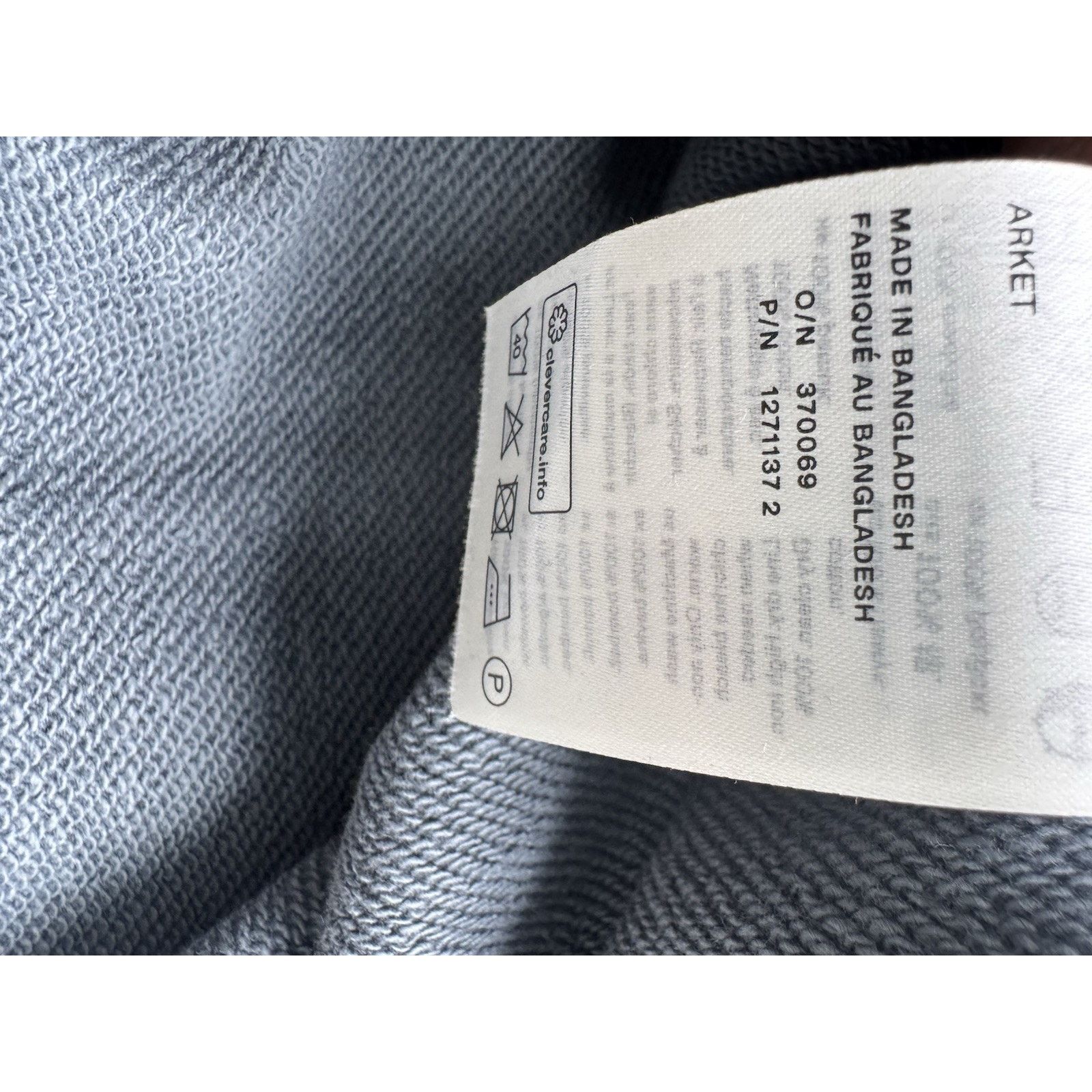 Arket Arket Sweatshirt Gray French Terry Organic Cotton Crew Neck Size US S / EU 44-46 / 1 - 8 Thumbnail