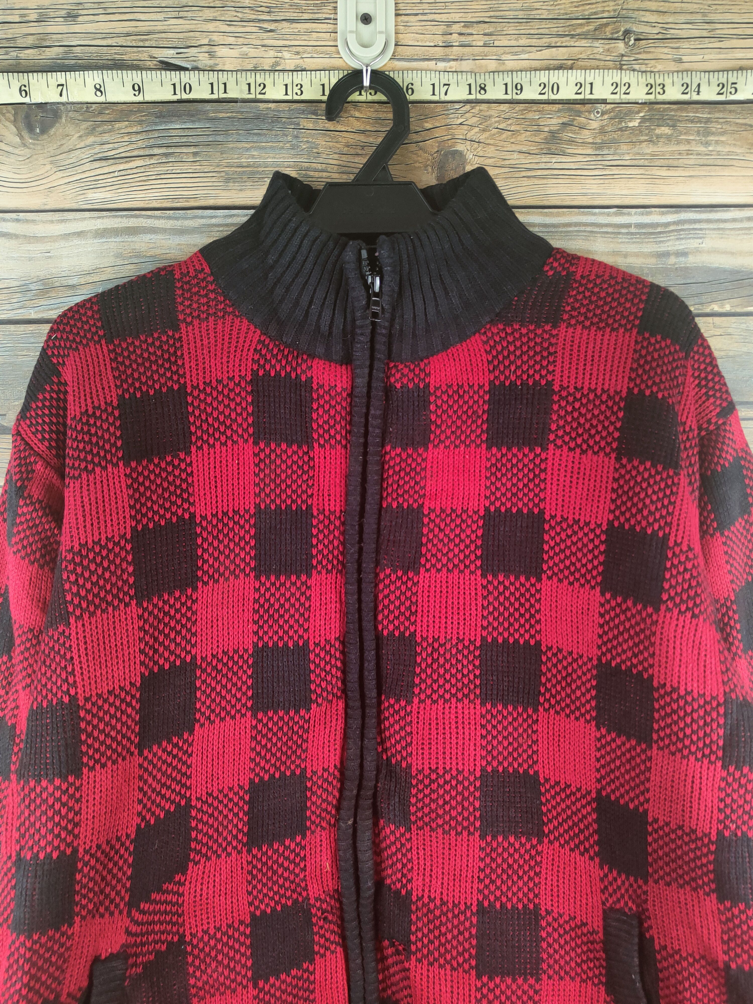 Japanese Brand DL Generate Red Black Knitwear Sweaters #46-476 Size US L / EU 52-54 / 3 - 2 Thumbnail