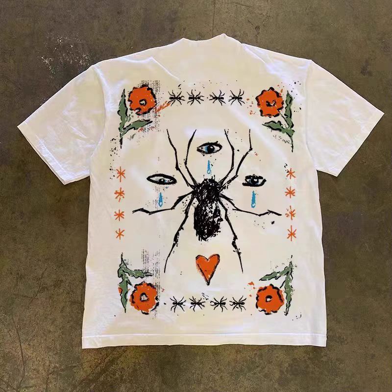 Japanese Brand × Vintage White street trend spider eyes print t-shirt Size US M / EU 48-50 / 2 - 1 Thumbnail