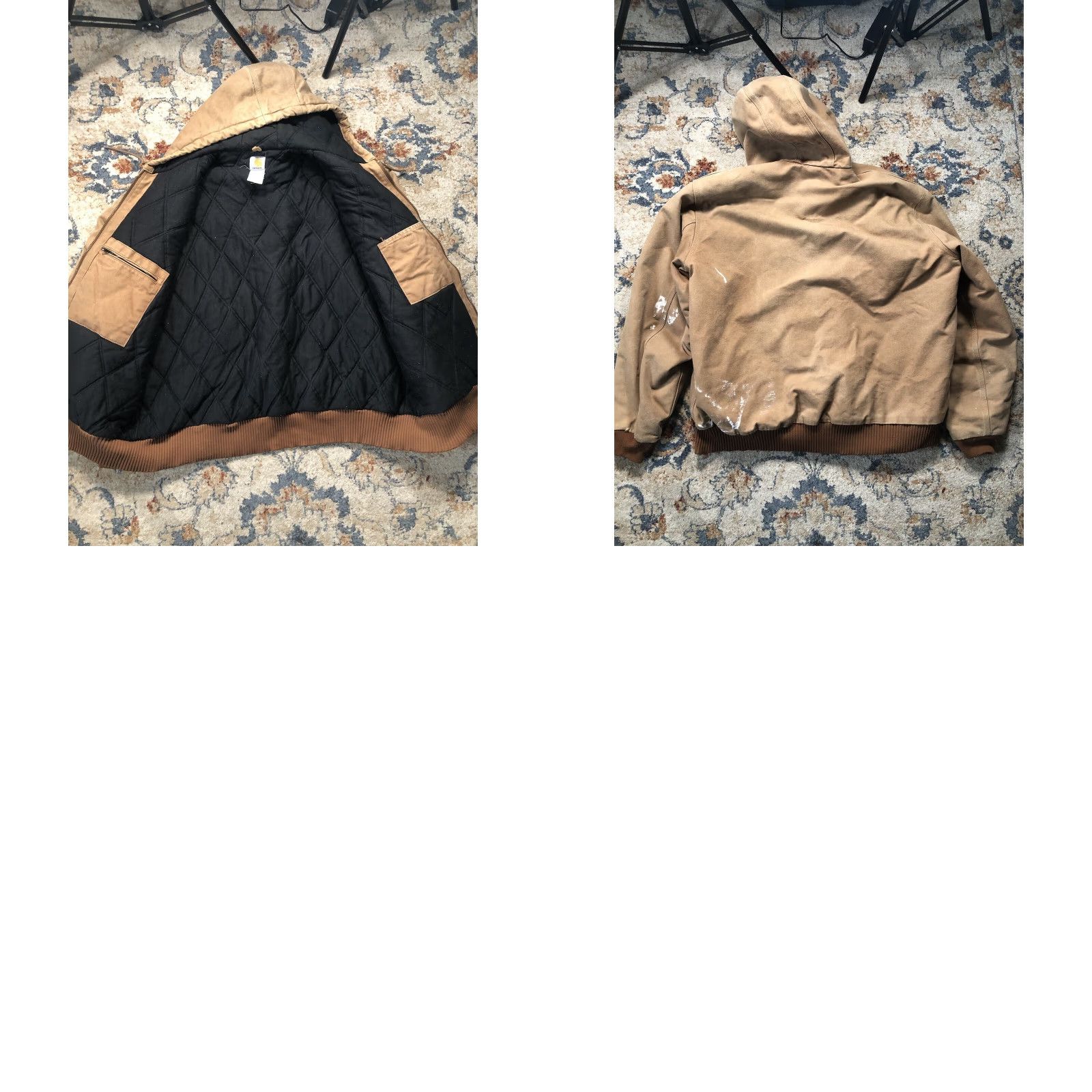 Carhartt VINTAGE Carhartt Jacket 2XL Brown Hooded Canvas Workwear Mens Bomber 90s USA Logo Zipper Size US XXL / EU 58 / 5 - 8 Thumbnail